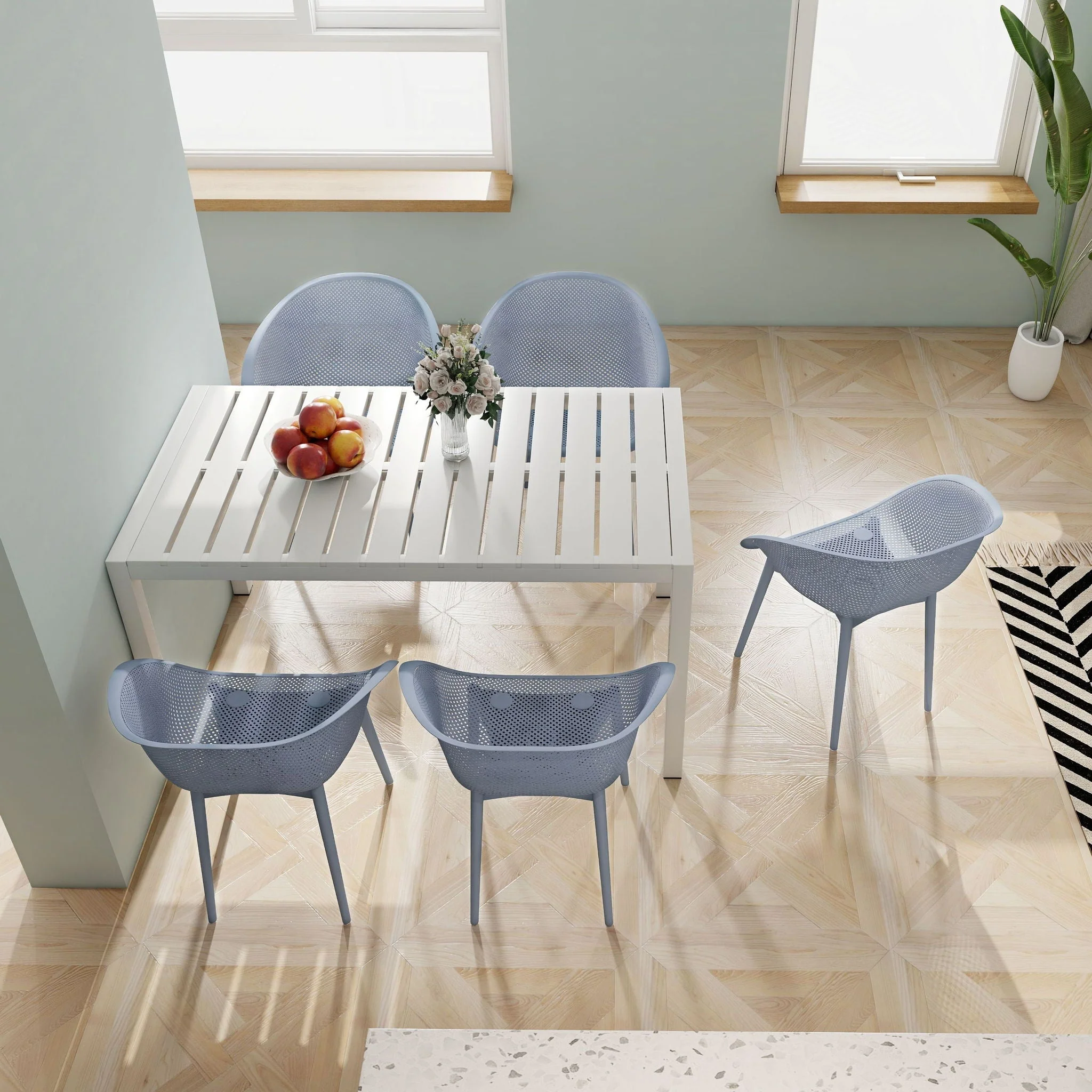 4 Pack Lounge Chair Set With Long Table - Image 15
