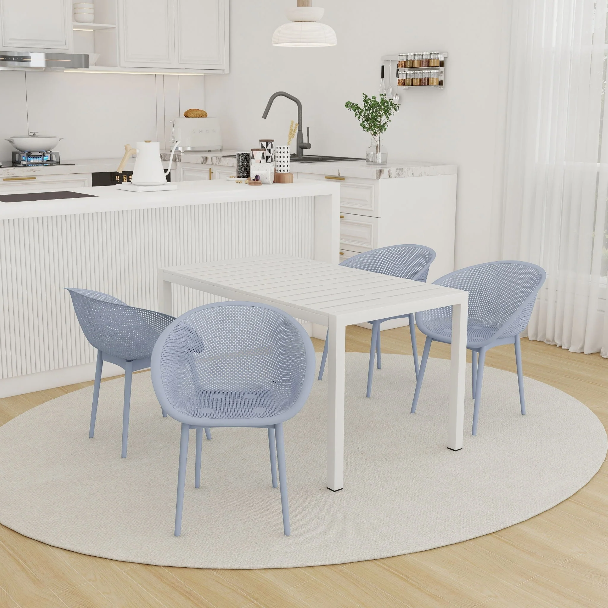 4 Pack Lounge Chair Set With Long Table - Image 16