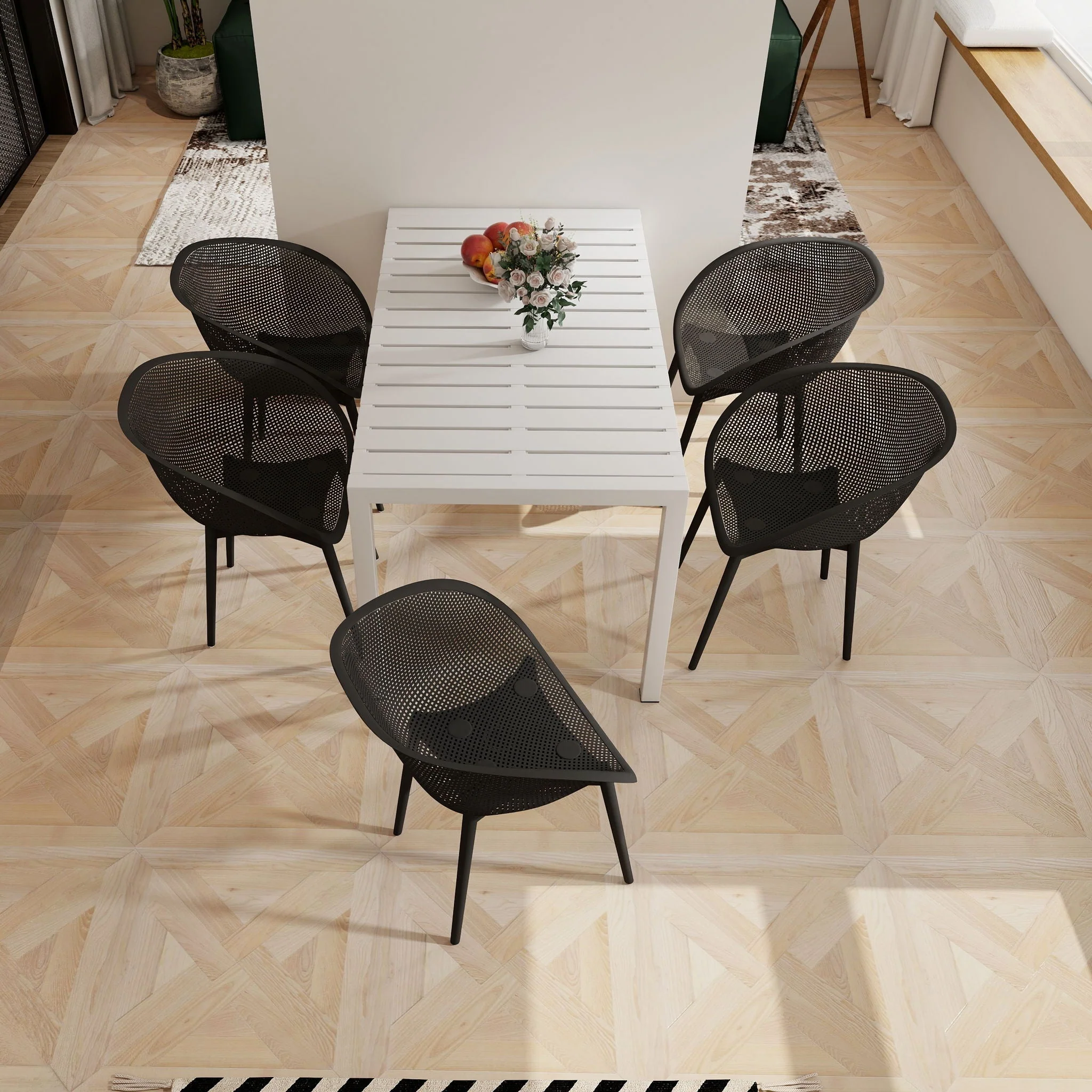 4 Pack Lounge Chair Set With Long Table - Image 7