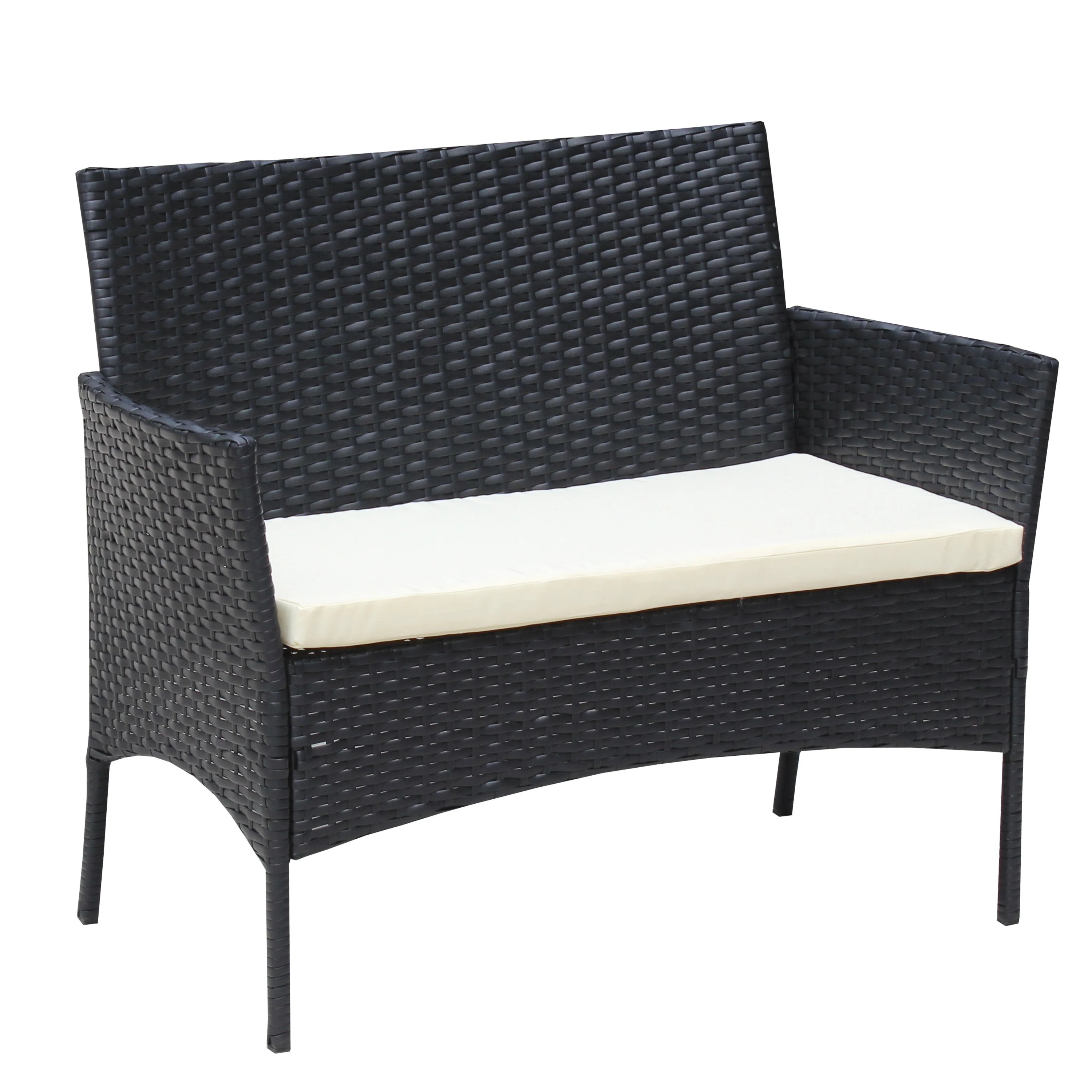 4 PC Rattan Patio Furniture Set Outdoor Cushioned Wicker Sofa - Image 20