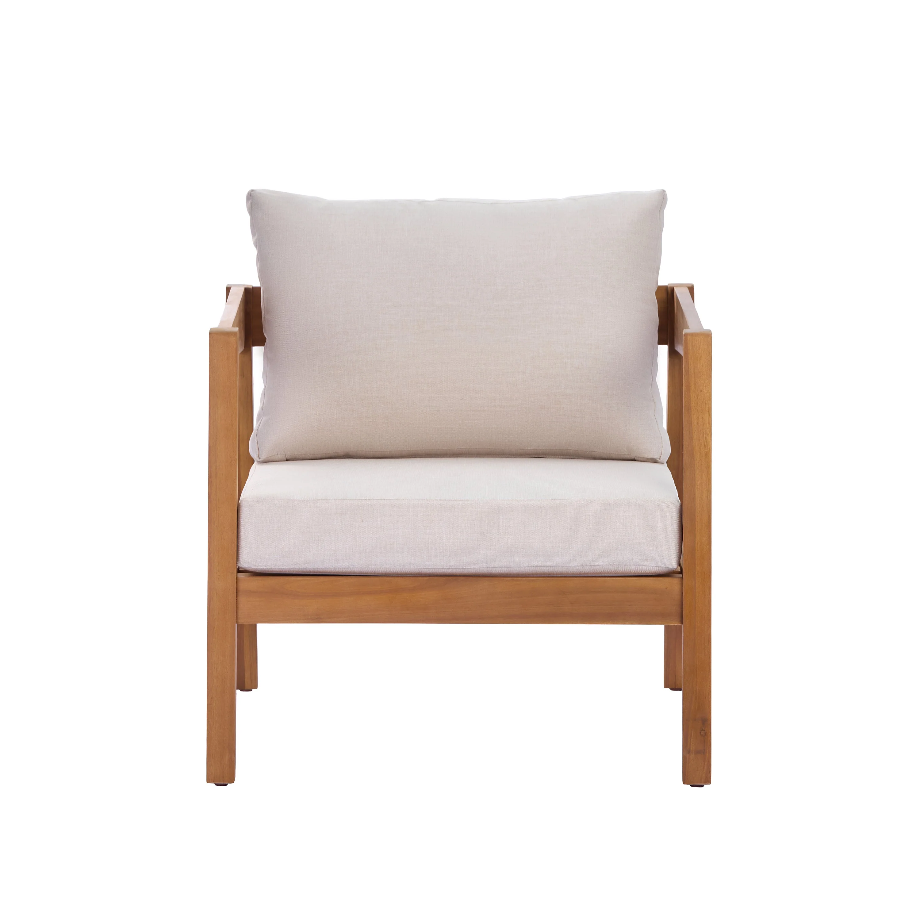 4 Piece Acacia Wood Patio Furniture Set with Soft Cushions - Image 10