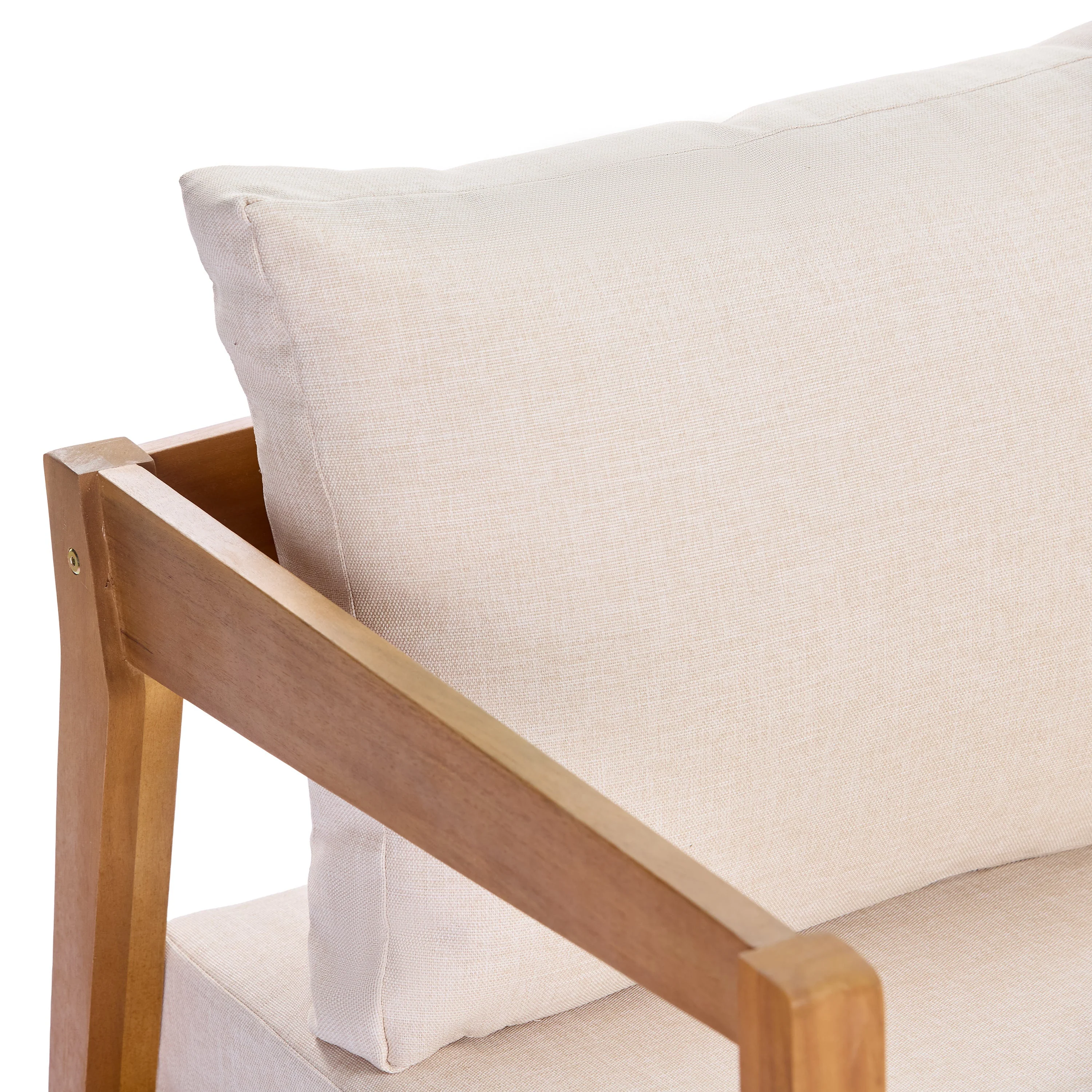 4 Piece Acacia Wood Patio Furniture Set with Soft Cushions - Image 12