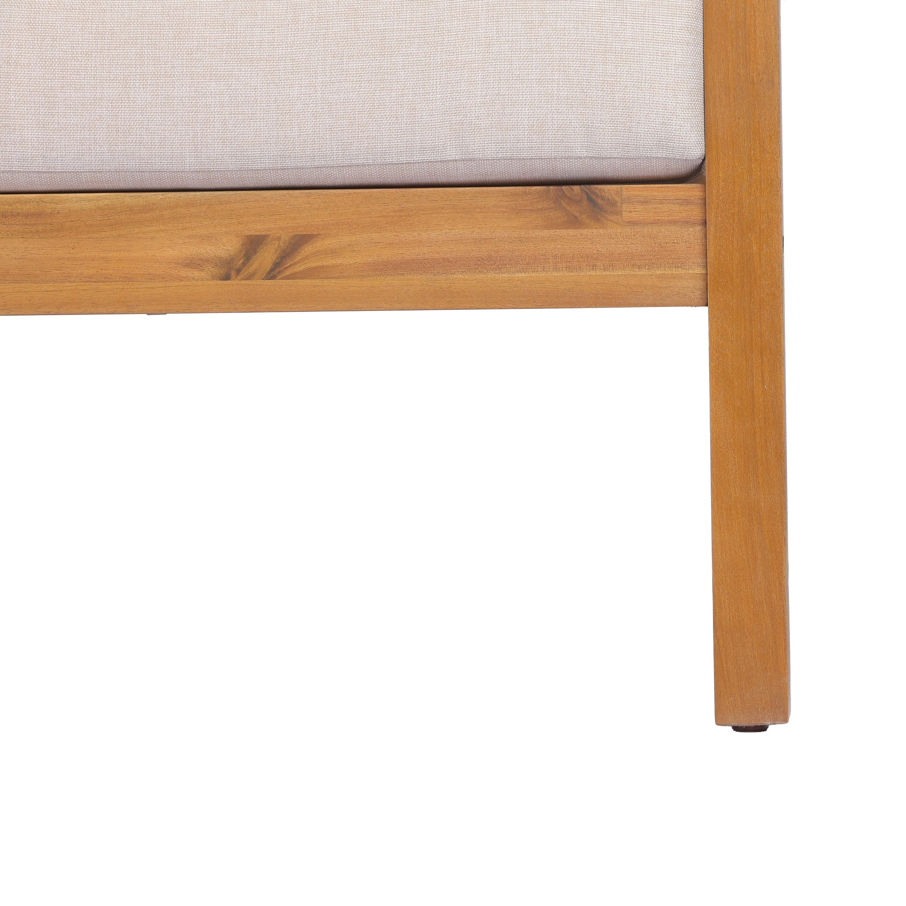 4 Piece Acacia Wood Patio Furniture Set with Soft Cushions - Image 13