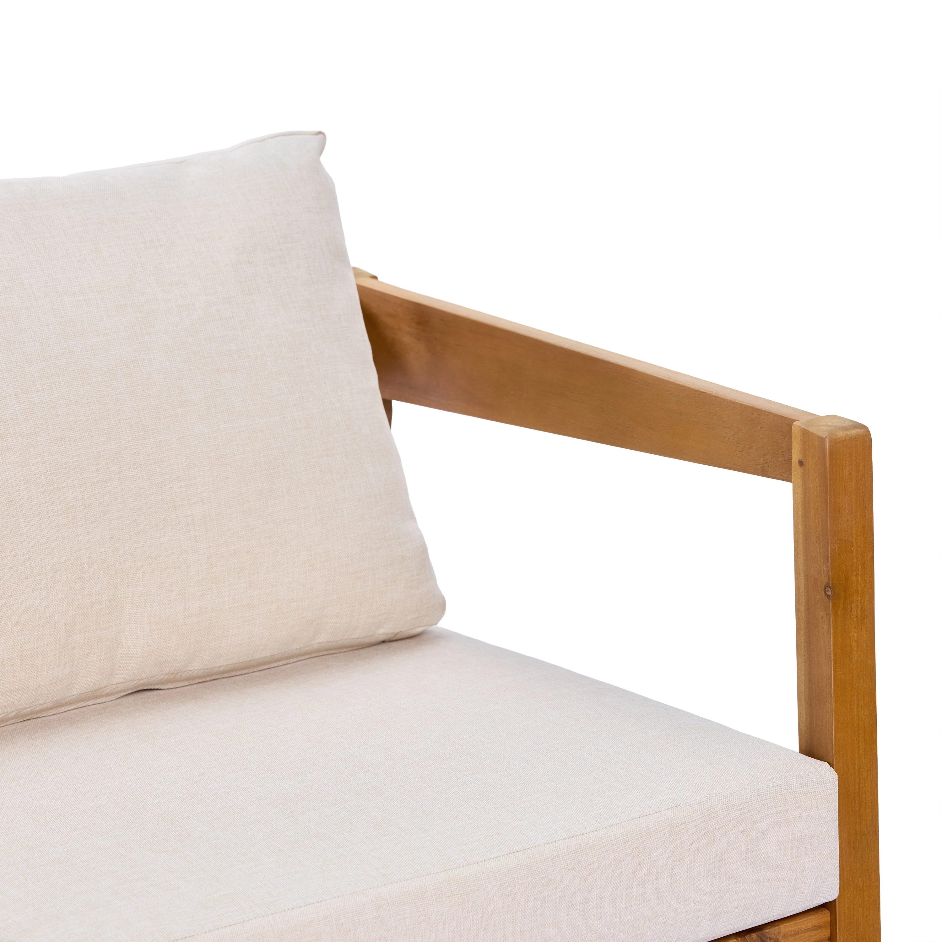 4 Piece Acacia Wood Patio Furniture Set with Soft Cushions - Image 14