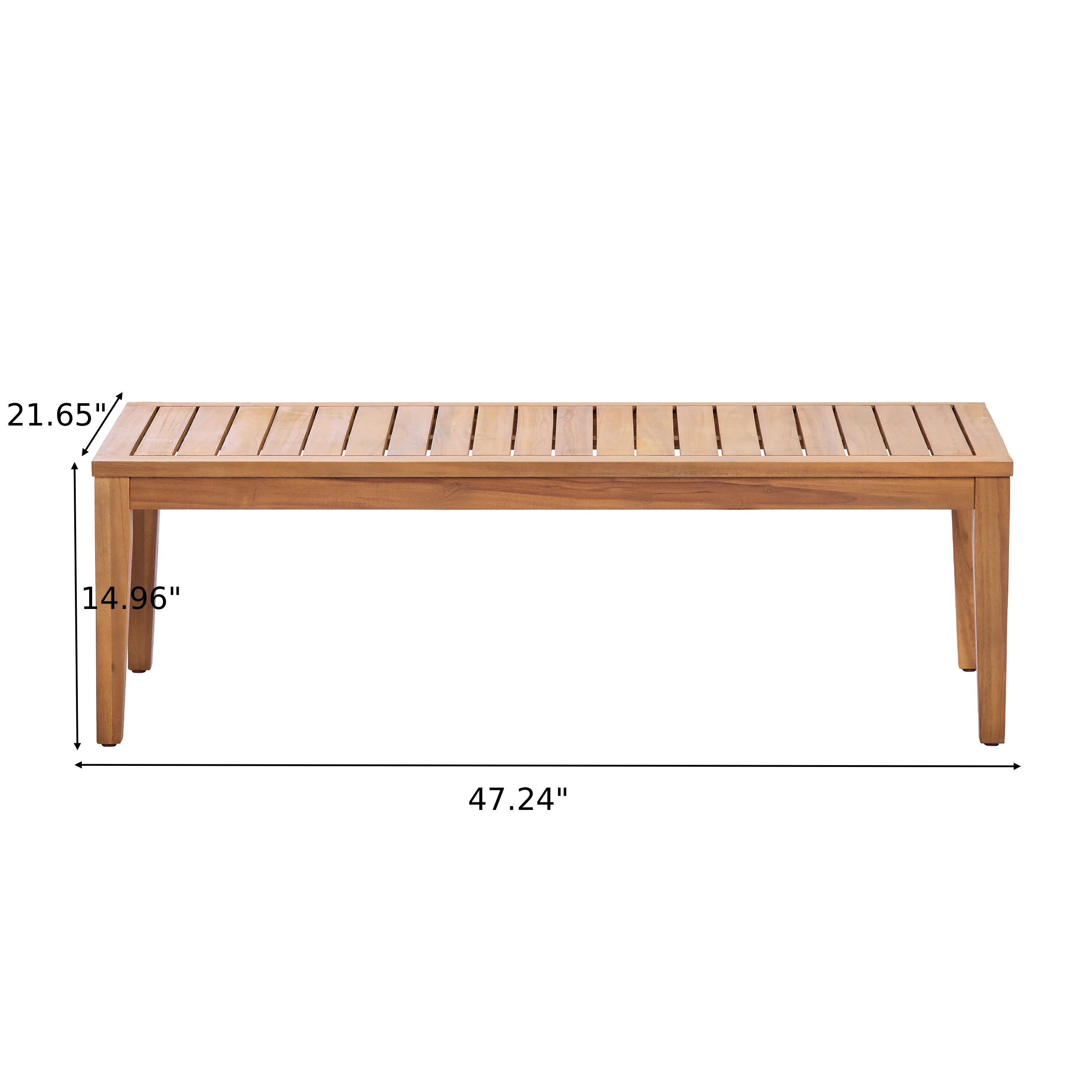 4 Piece Acacia Wood Patio Furniture Set with Soft Cushions - Image 5