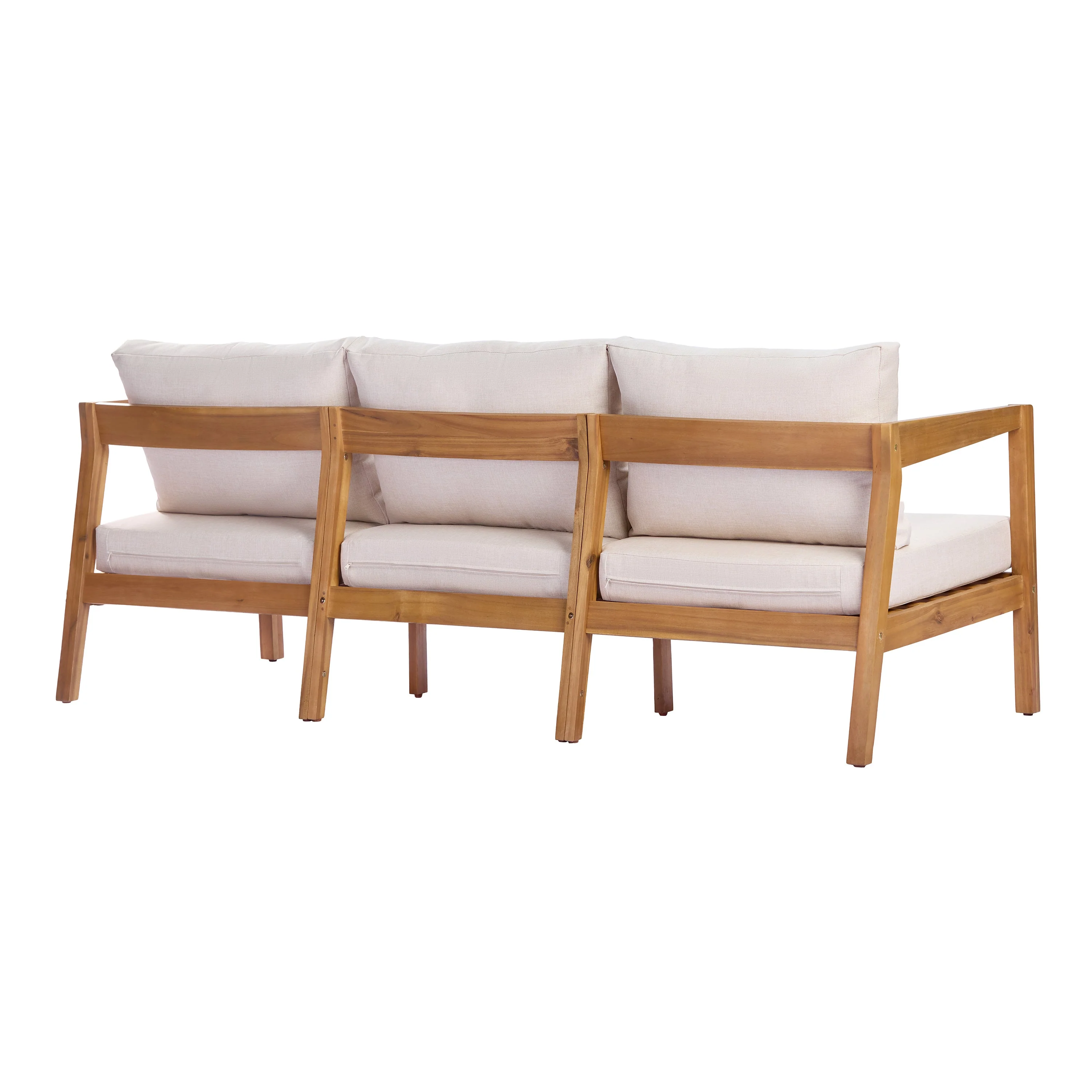 4 Piece Acacia Wood Patio Furniture Set with Soft Cushions - Image 8