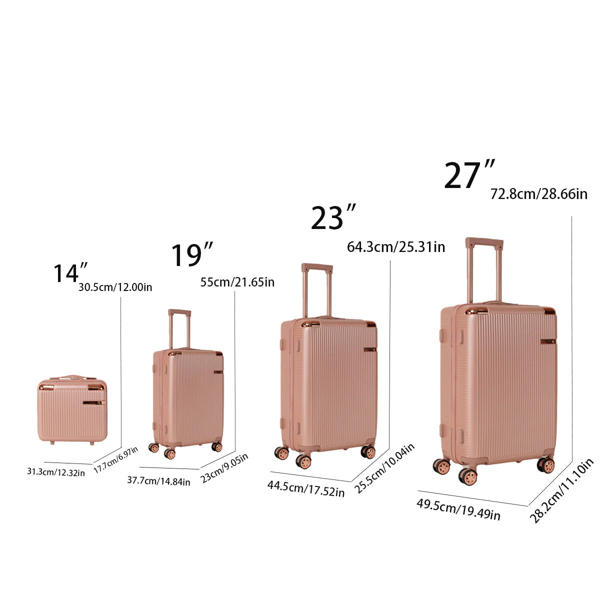 4-Piece Hard ABS Luggage Set with 360° Dual Rotating Wheels - Image 8