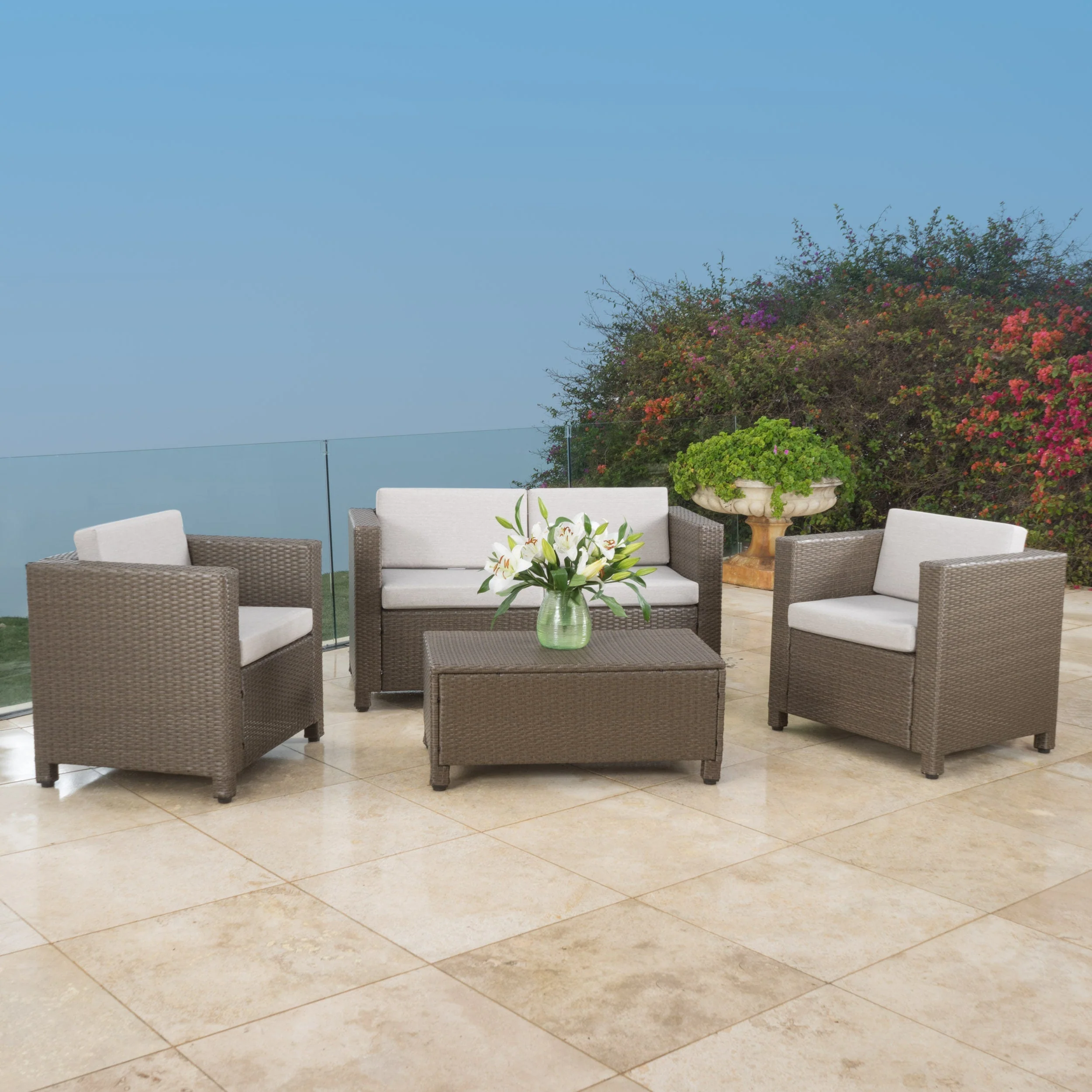 4 Piece Outdoor Set (Beige) - Image 2
