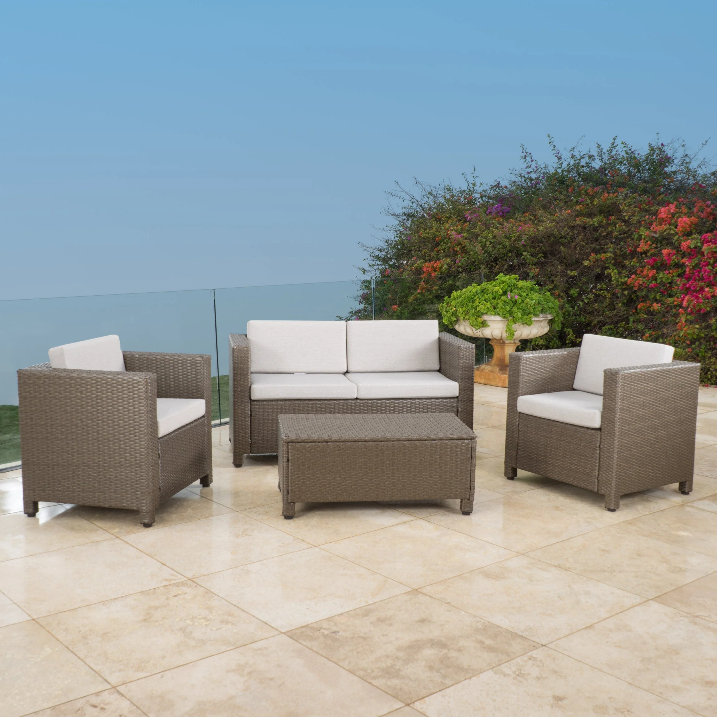 4 Piece Outdoor Set (Beige) - Image 3