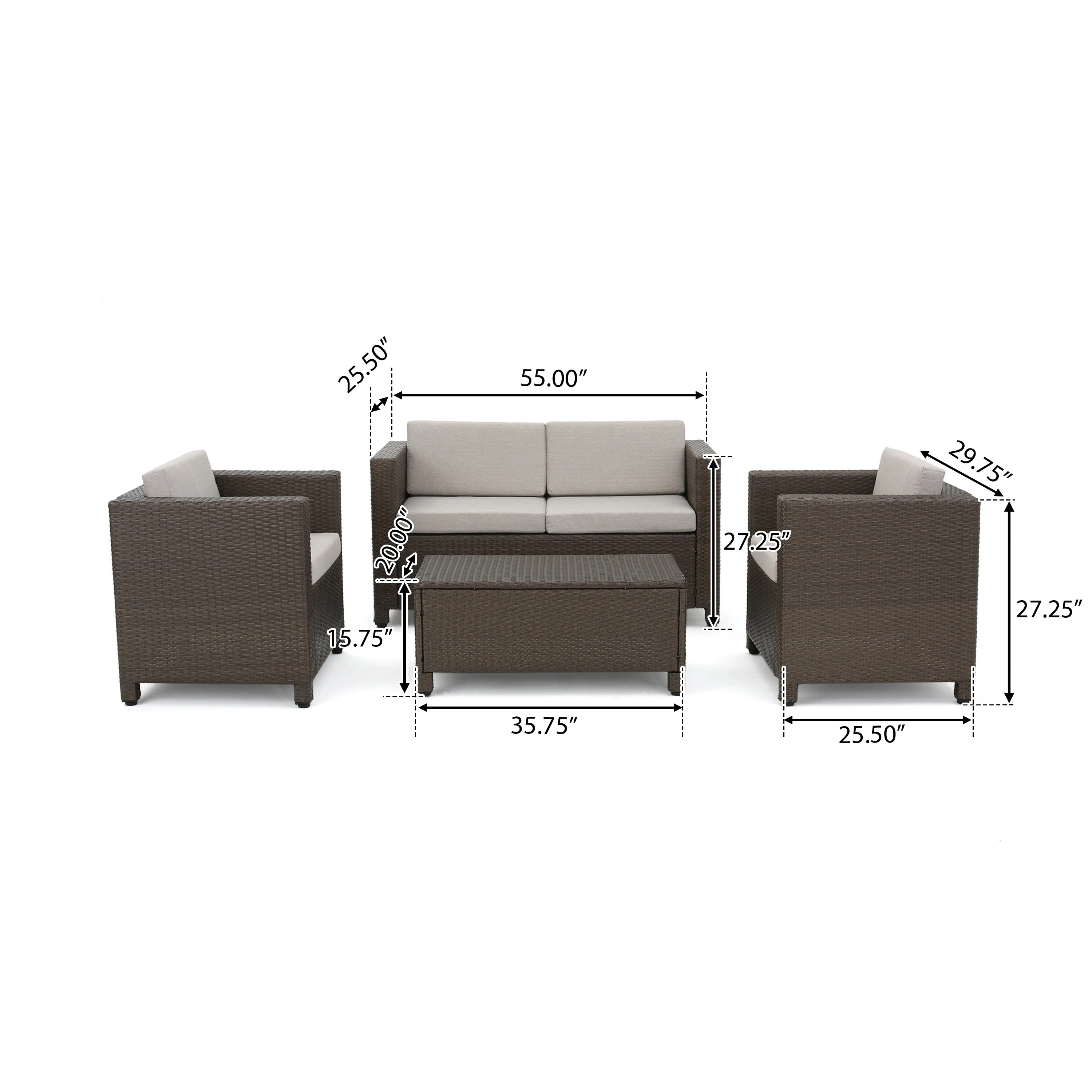 4 Piece Outdoor Set (Beige) - Image 4