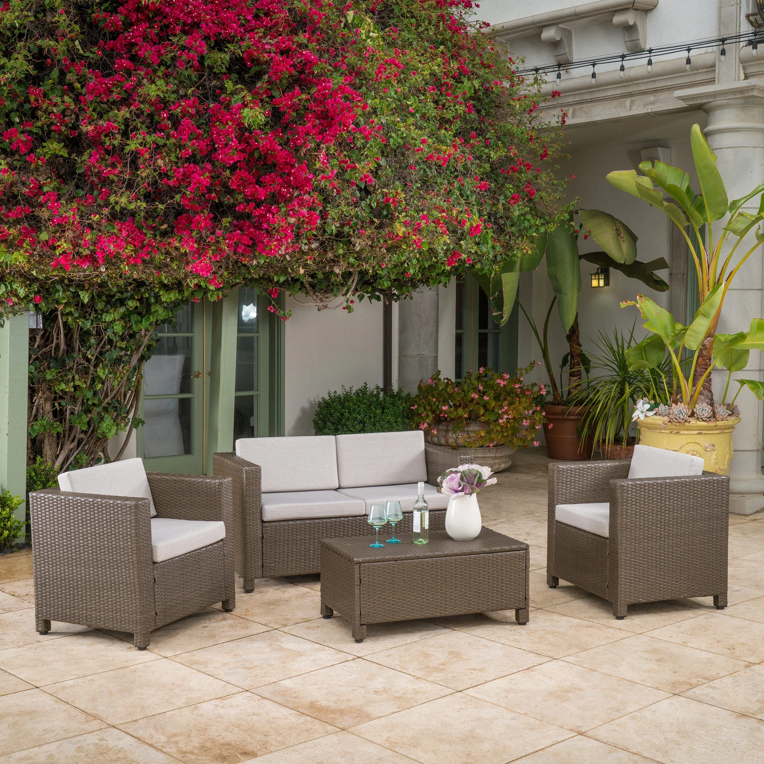 4 Piece Outdoor Set (Beige) - Image 5