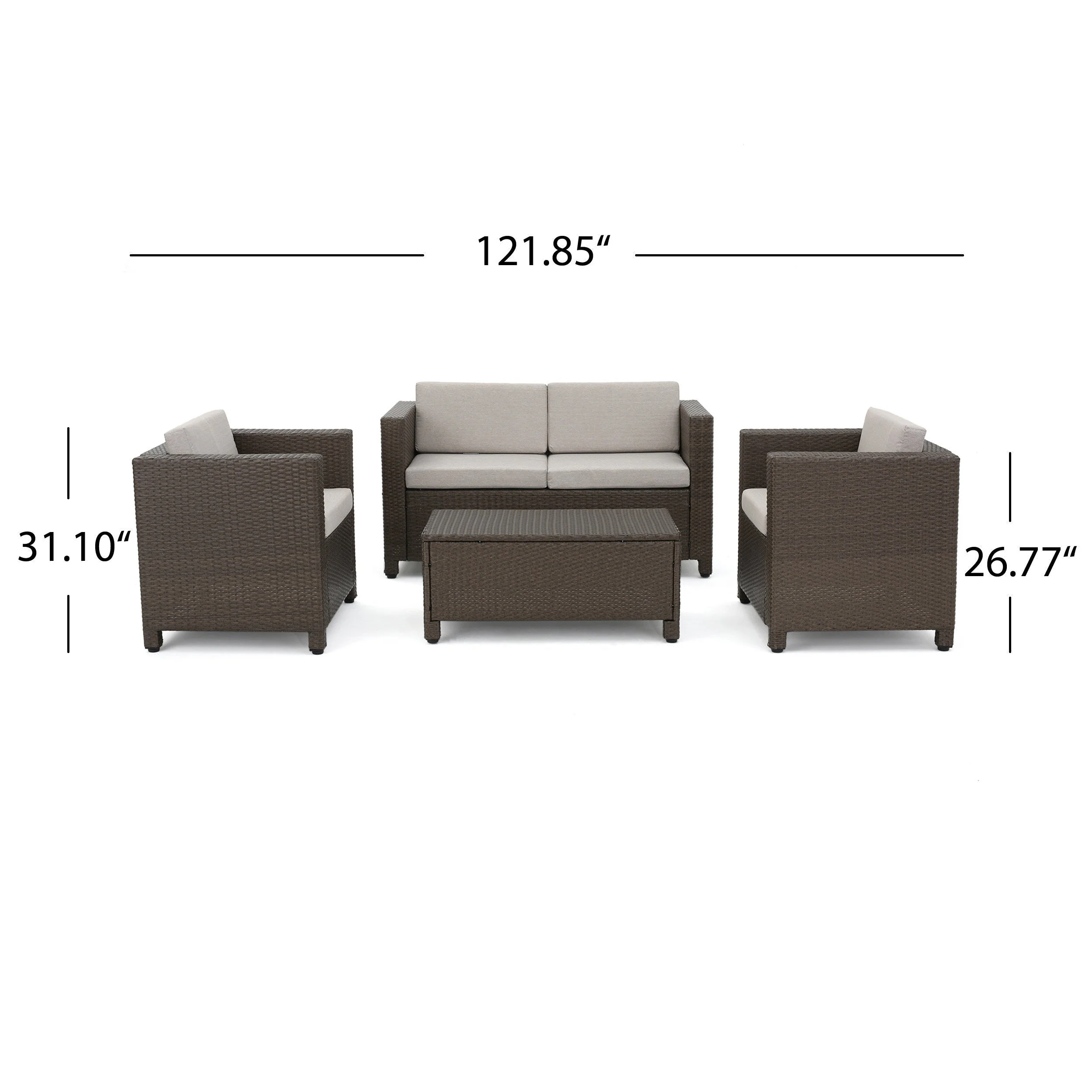 4 Piece Outdoor Set (Beige) - Image 9