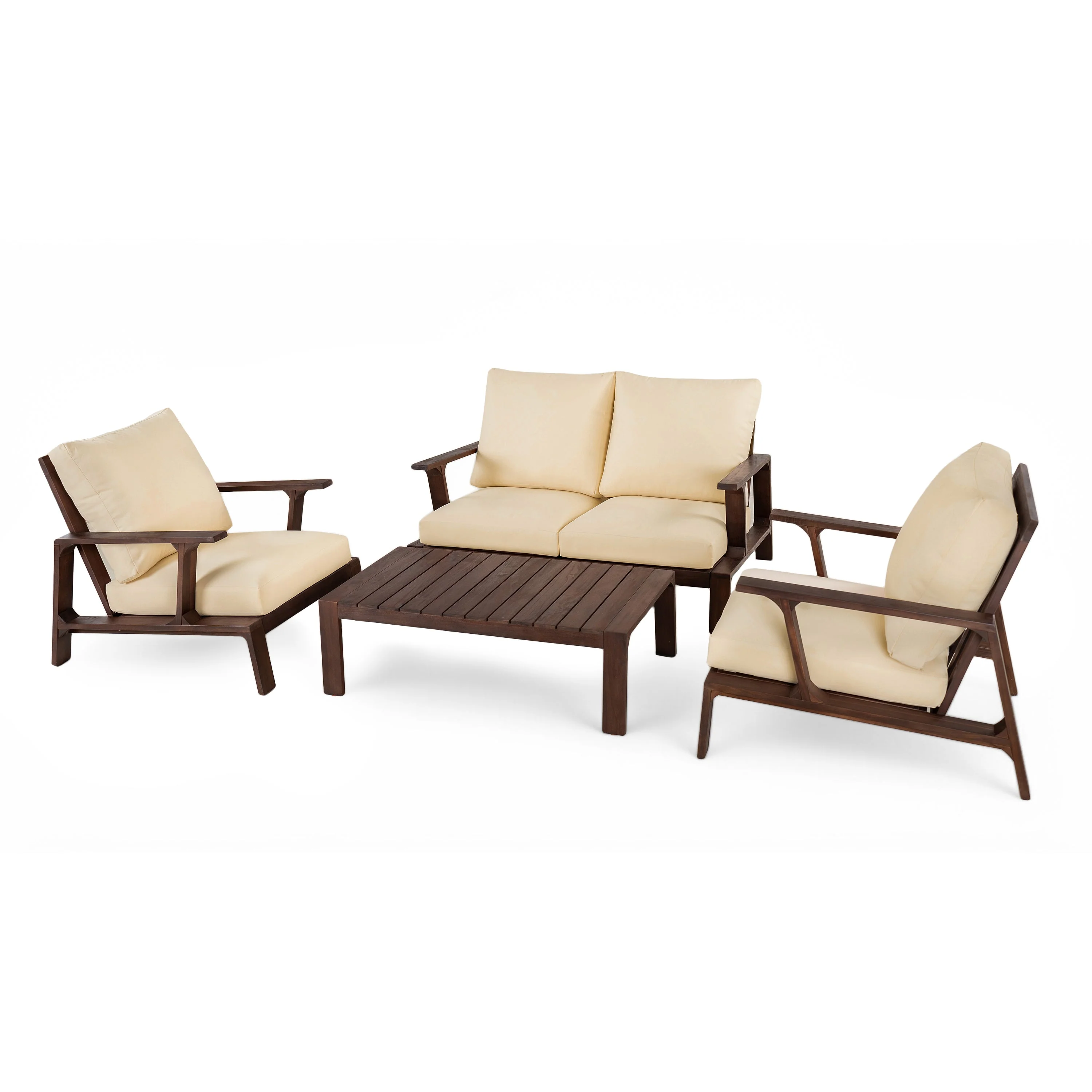 4-Piece Outdoor Sofa Set with Cushions and Coffee Table - Image 10