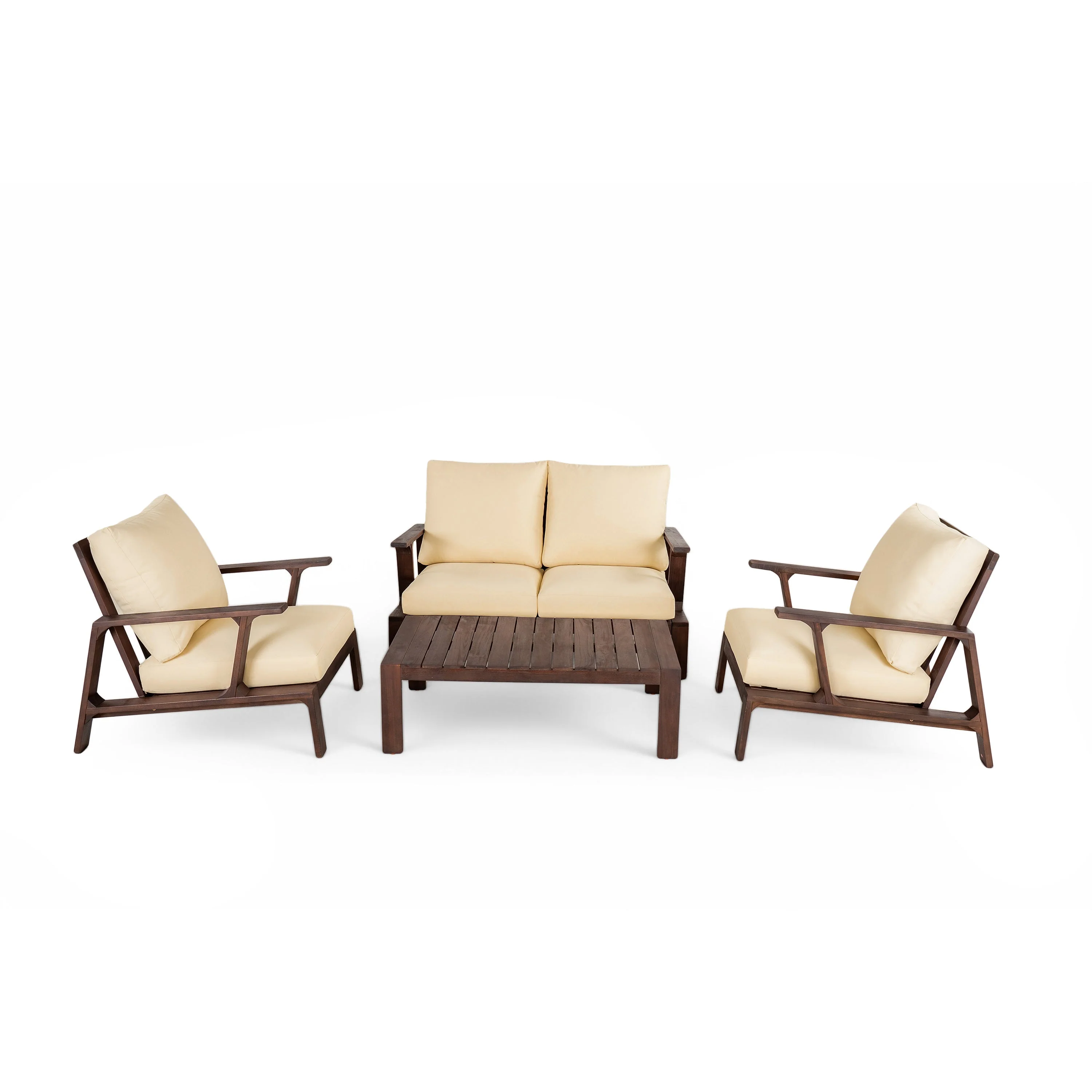 4-Piece Outdoor Sofa Set with Cushions and Coffee Table - Image 5