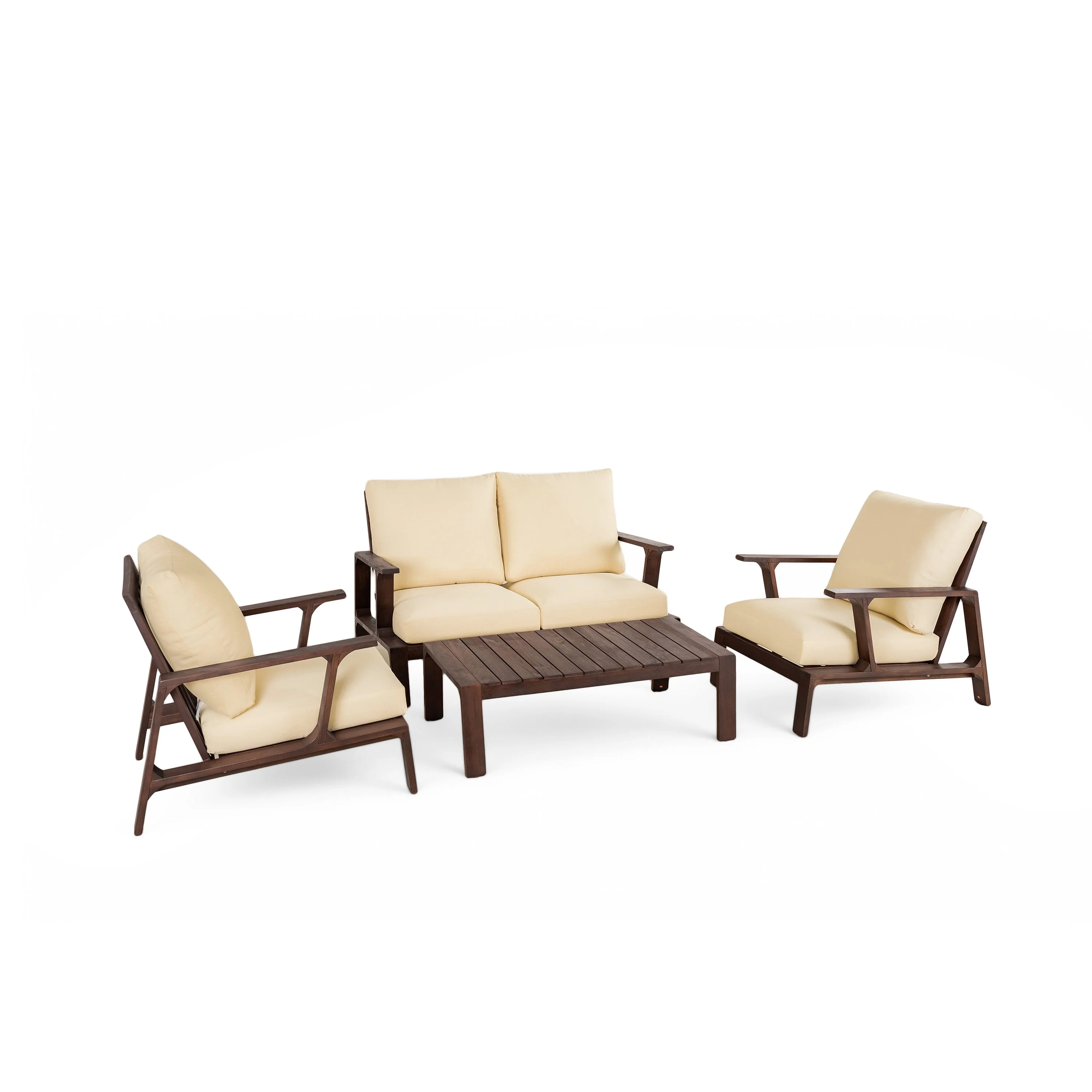 4-Piece Outdoor Sofa Set with Cushions and Coffee Table - Image 6