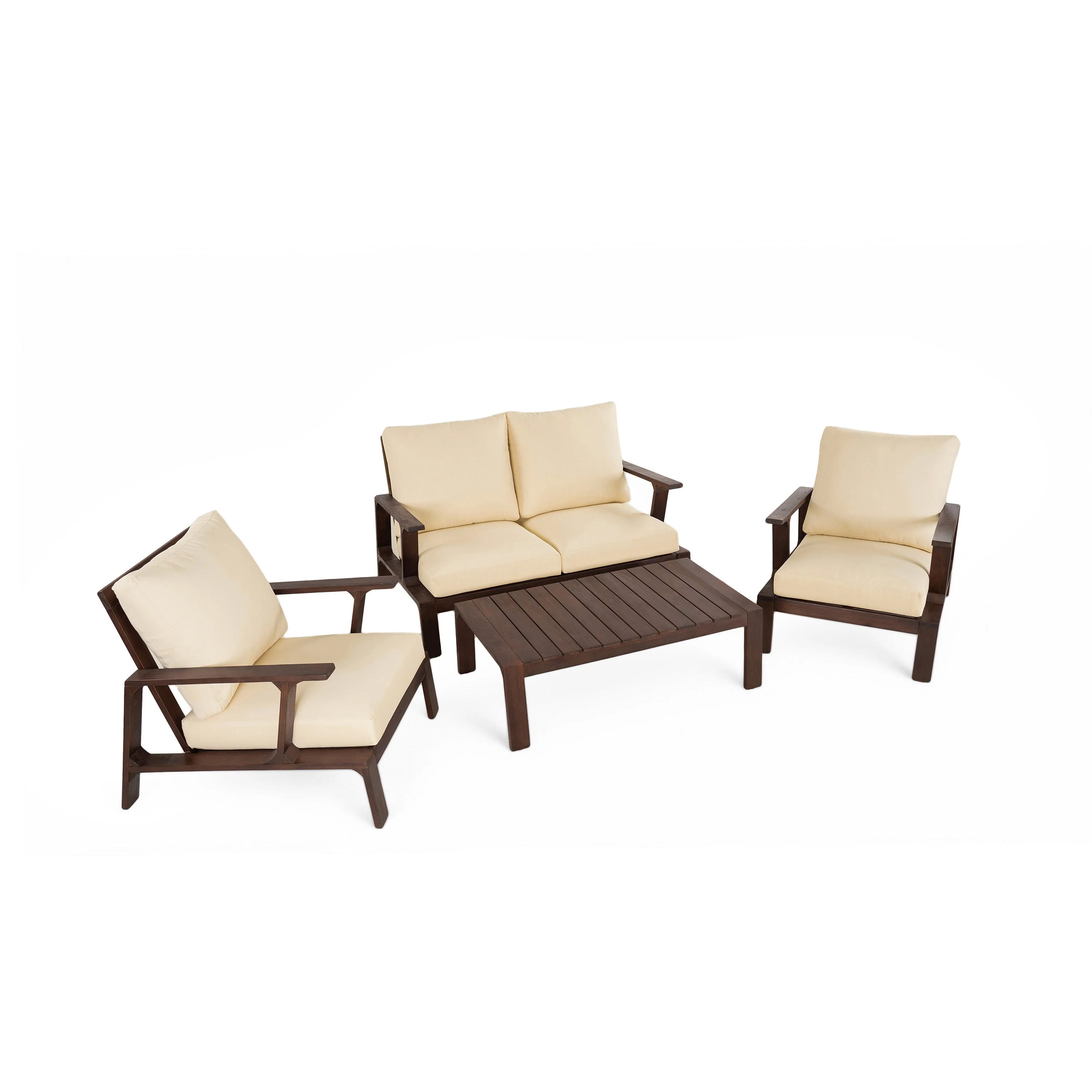 4-Piece Outdoor Sofa Set with Cushions and Coffee Table - Image 7