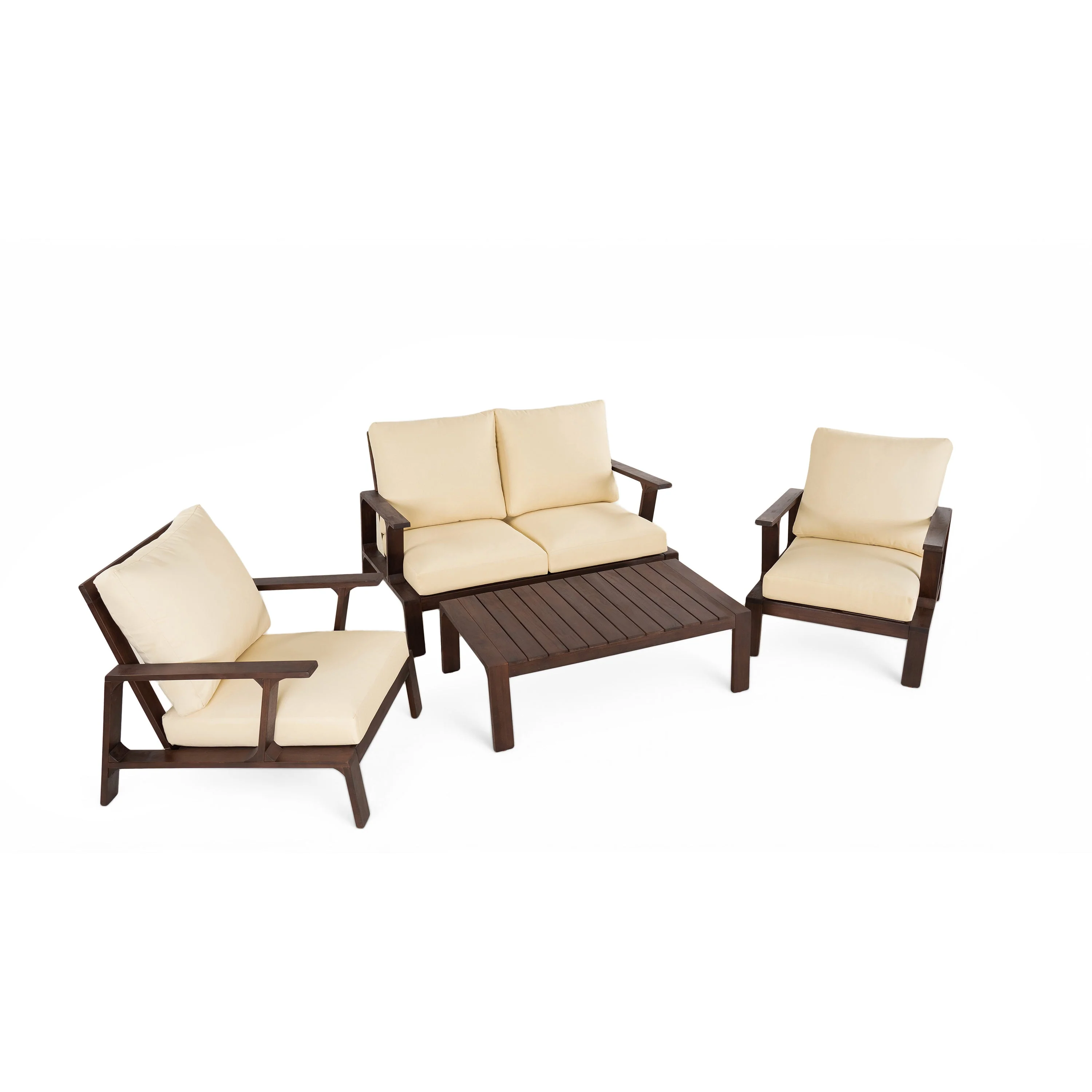 4-Piece Outdoor Sofa Set with Cushions and Coffee Table - Image 8