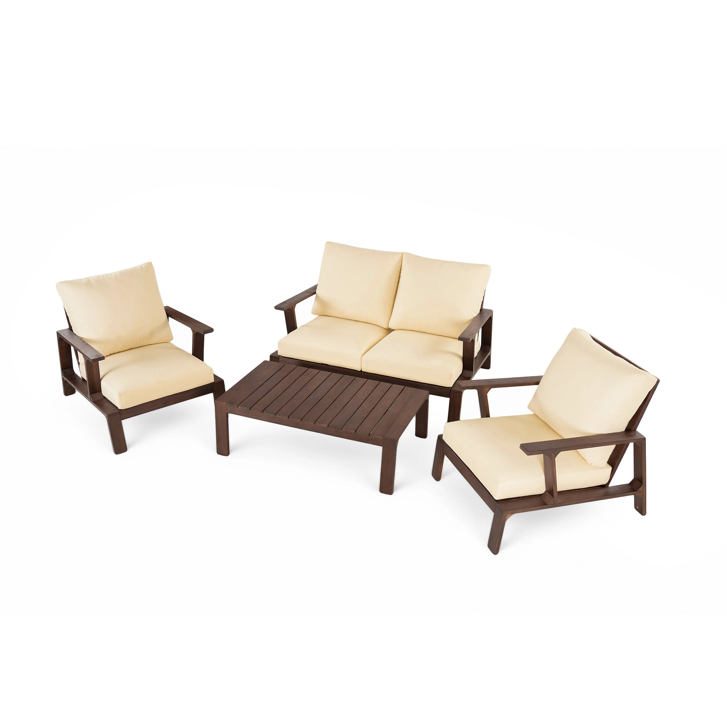 4-Piece Outdoor Sofa Set with Cushions and Coffee Table - Image 9