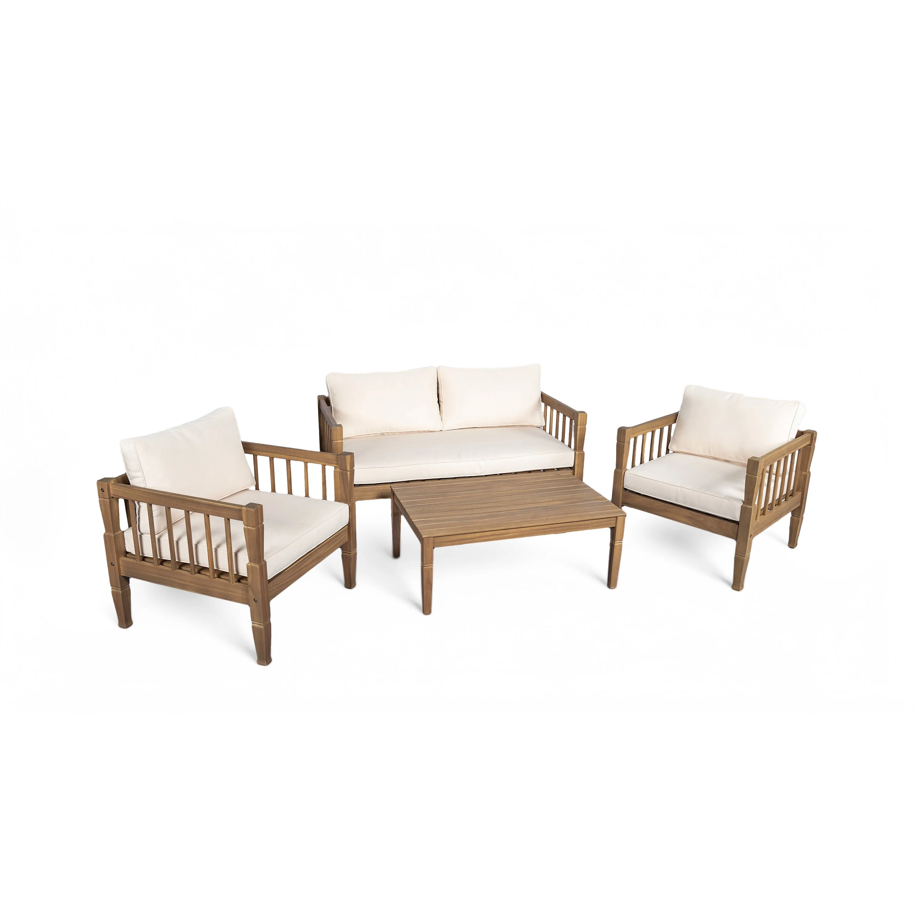 4-Piece Patio Furniture Set with Coffee Table and Cushions - Image 7