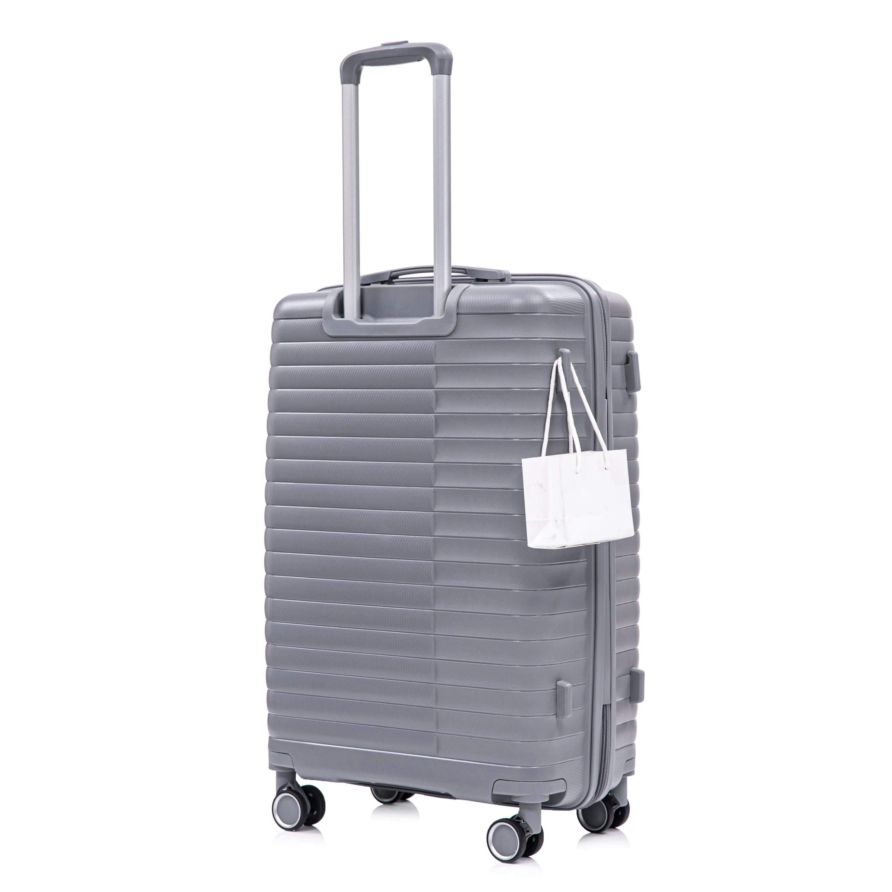 4-Piece PP Spinner Wheel Luggage Set with Cosmetic Case, Light Gray - Image 20