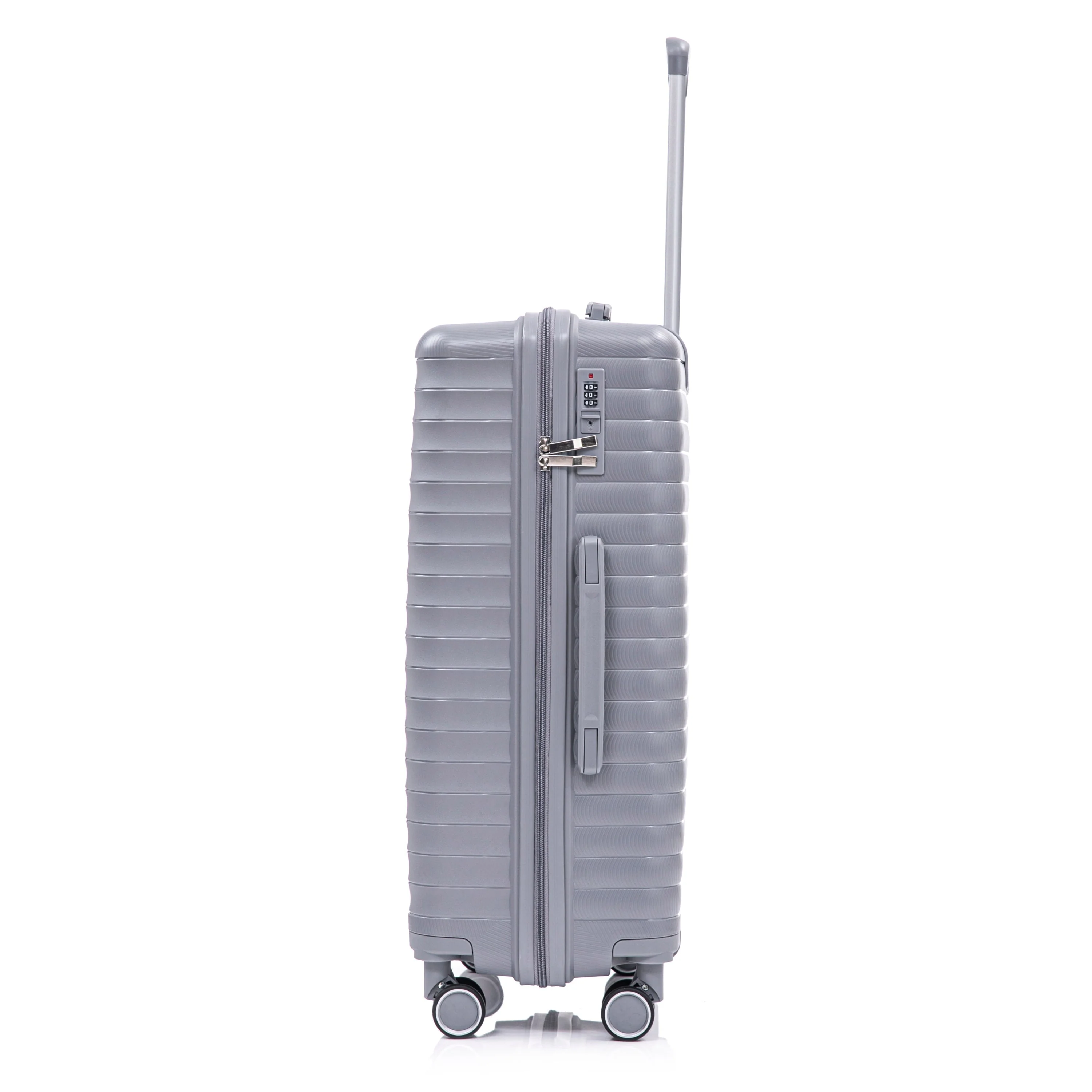 4-Piece PP Spinner Wheel Luggage Set with Cosmetic Case, Light Gray - Image 21