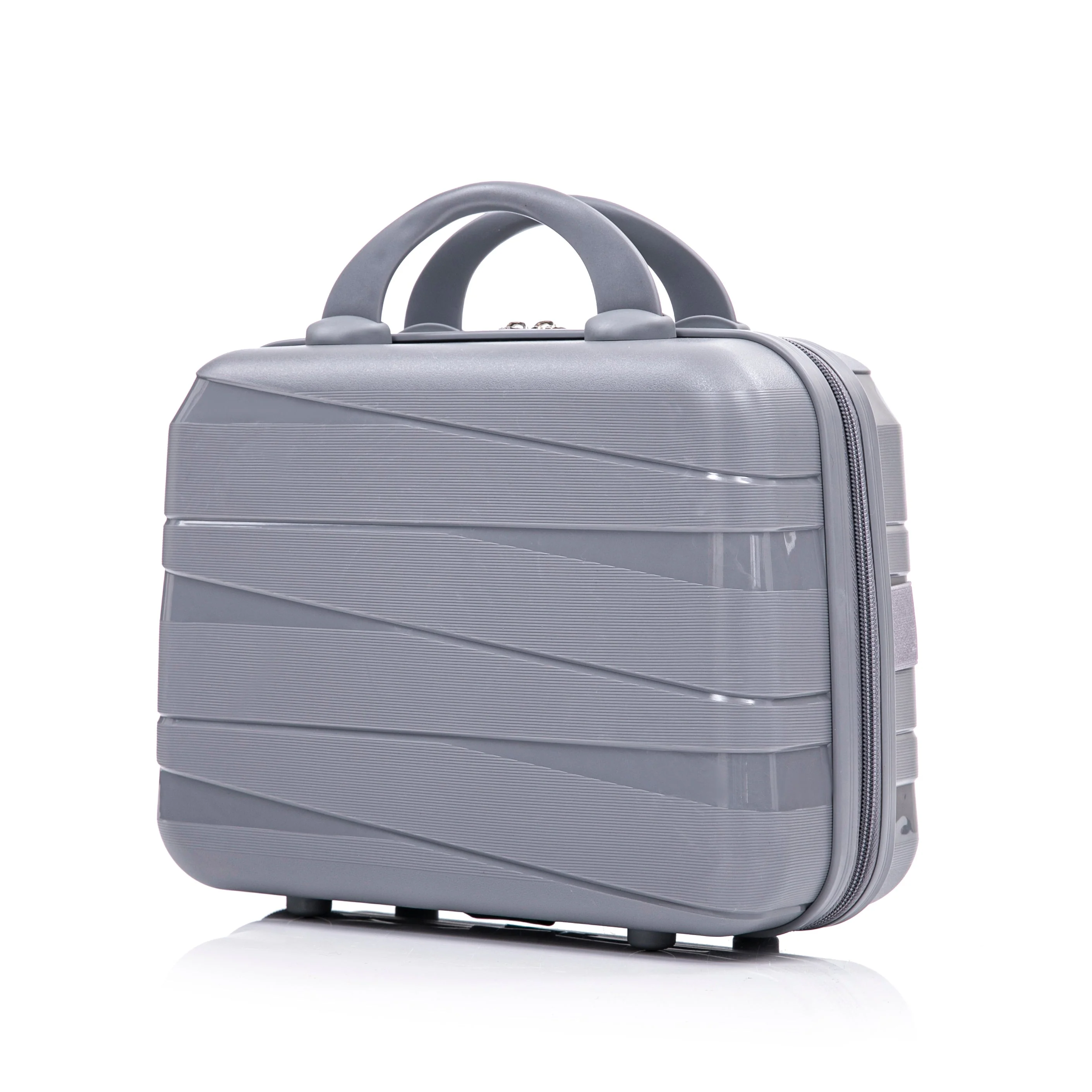 4-Piece PP Spinner Wheel Luggage Set with Cosmetic Case, Light Gray - Image 24