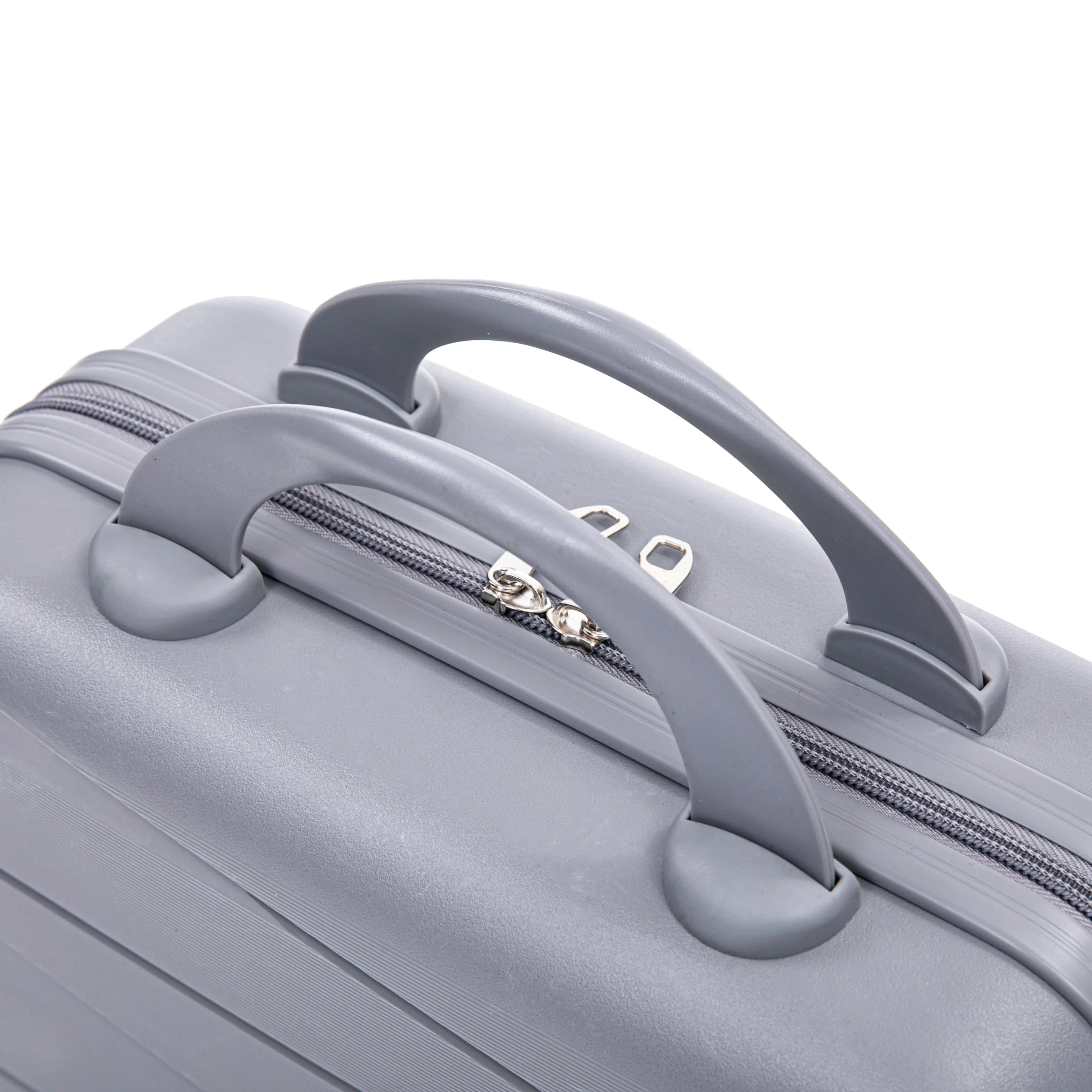 4-Piece PP Spinner Wheel Luggage Set with Cosmetic Case, Light Gray - Image 25