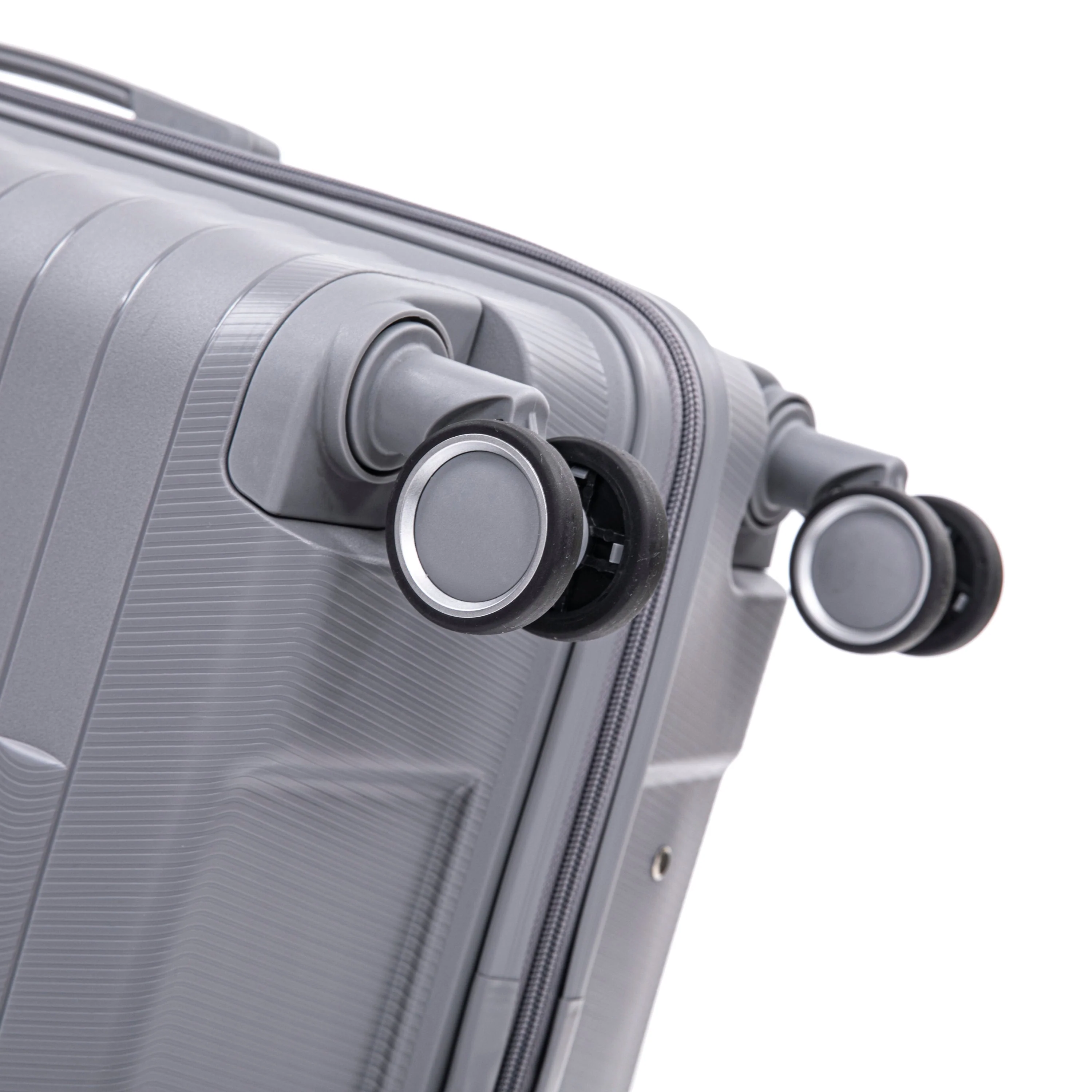 4-Piece PP Spinner Wheel Luggage Set with Cosmetic Case, Light Gray - Image 30