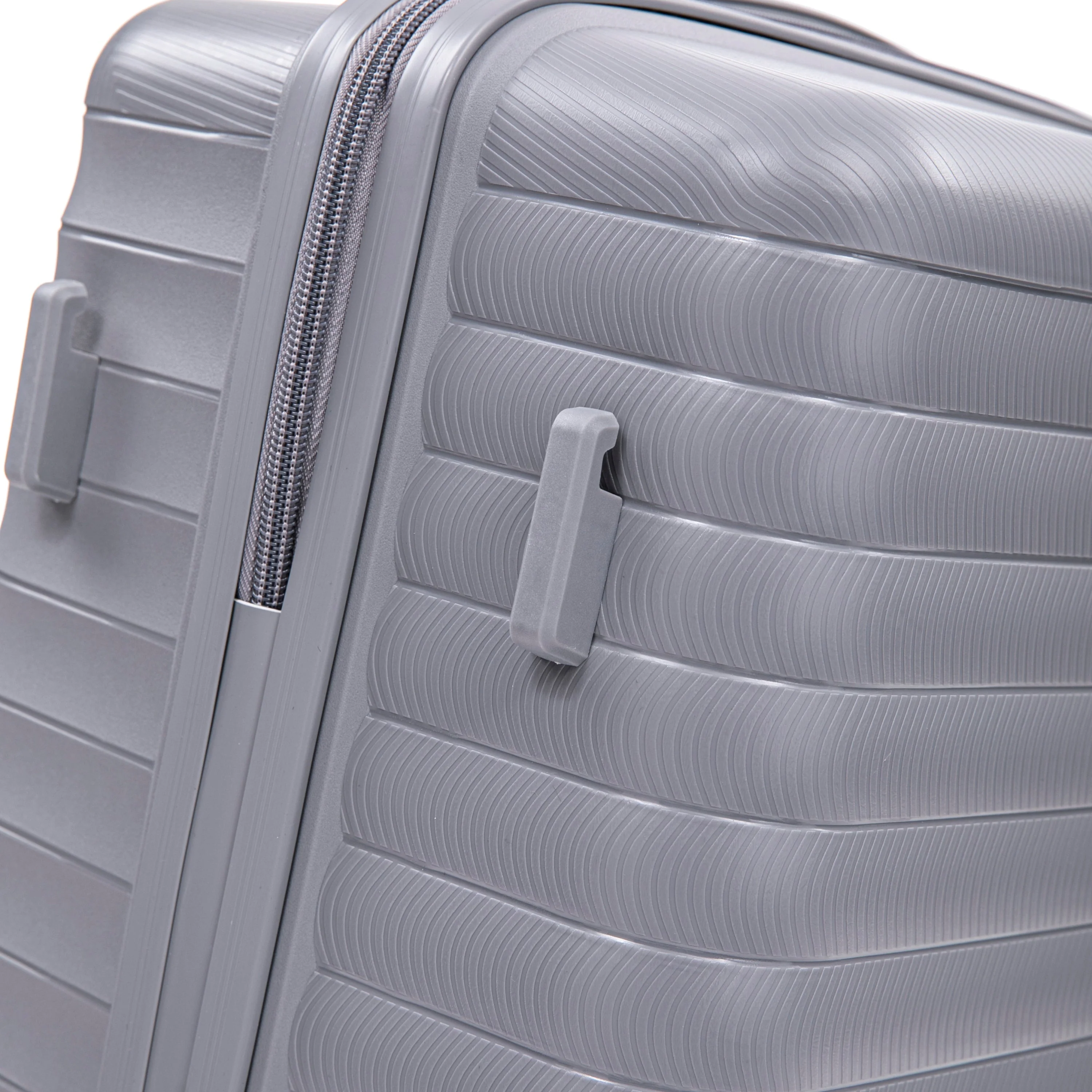 4-Piece PP Spinner Wheel Luggage Set with Cosmetic Case, Light Gray - Image 32