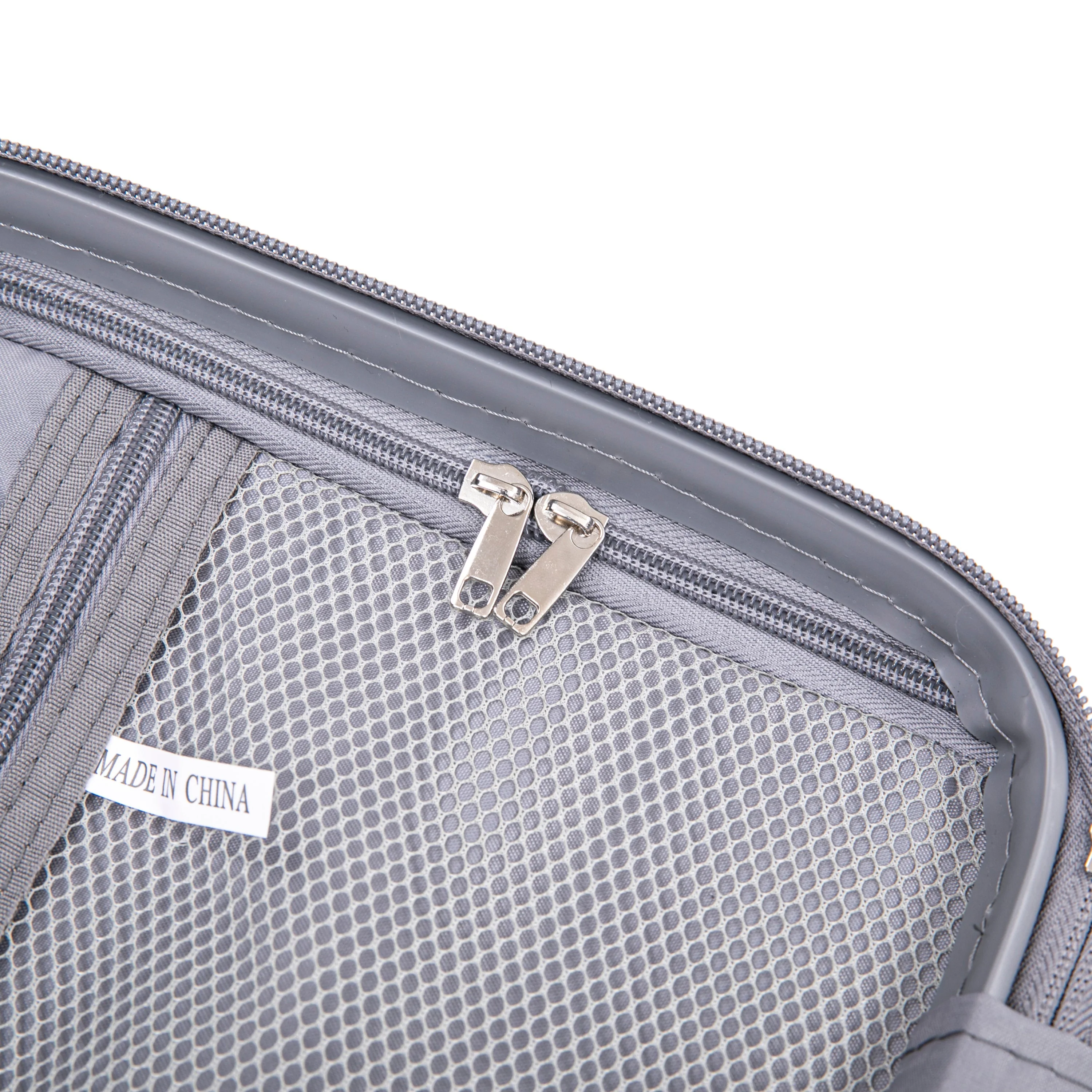 4-Piece PP Spinner Wheel Luggage Set with Cosmetic Case, Light Gray - Image 35