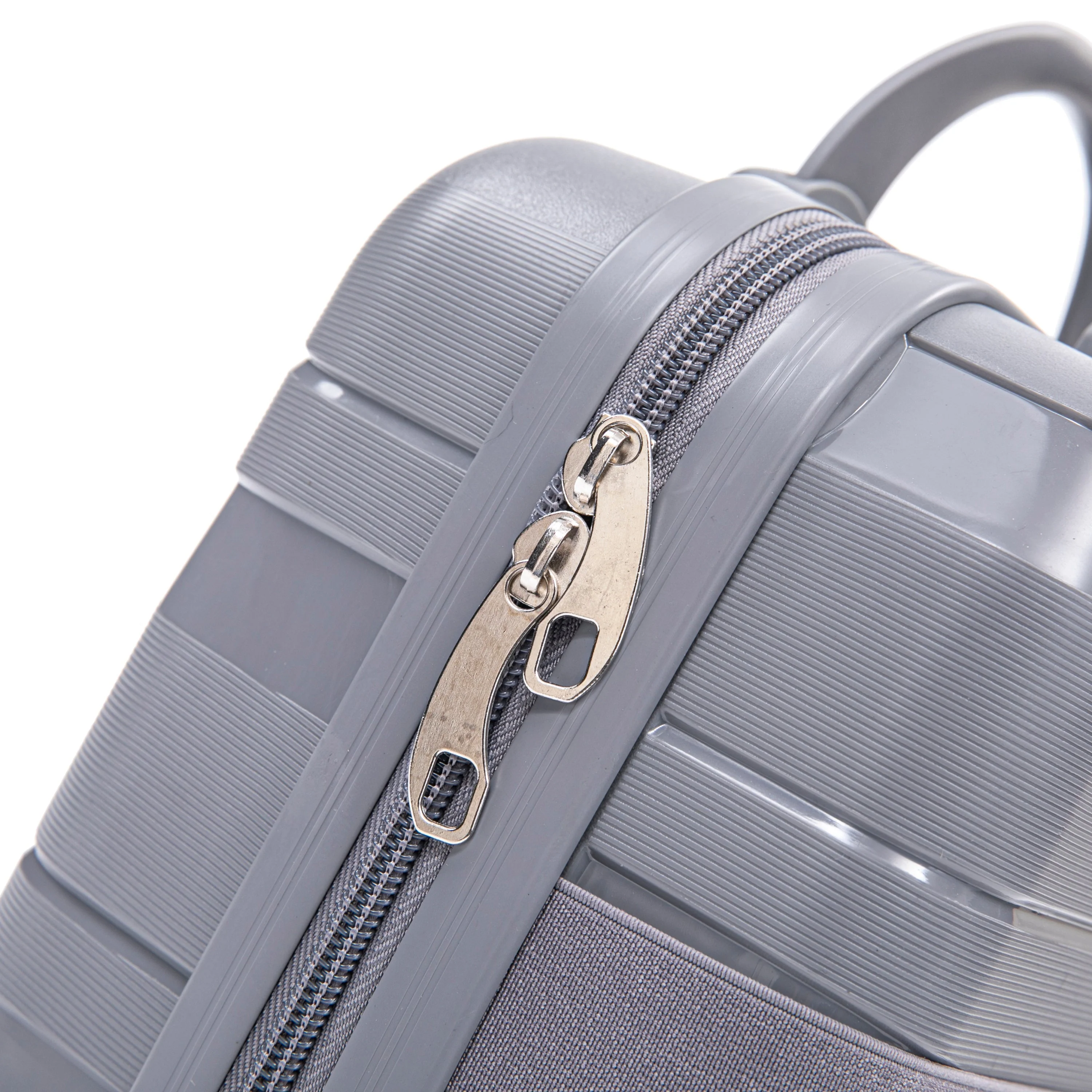 4-Piece PP Spinner Wheel Luggage Set with Cosmetic Case, Light Gray - Image 38