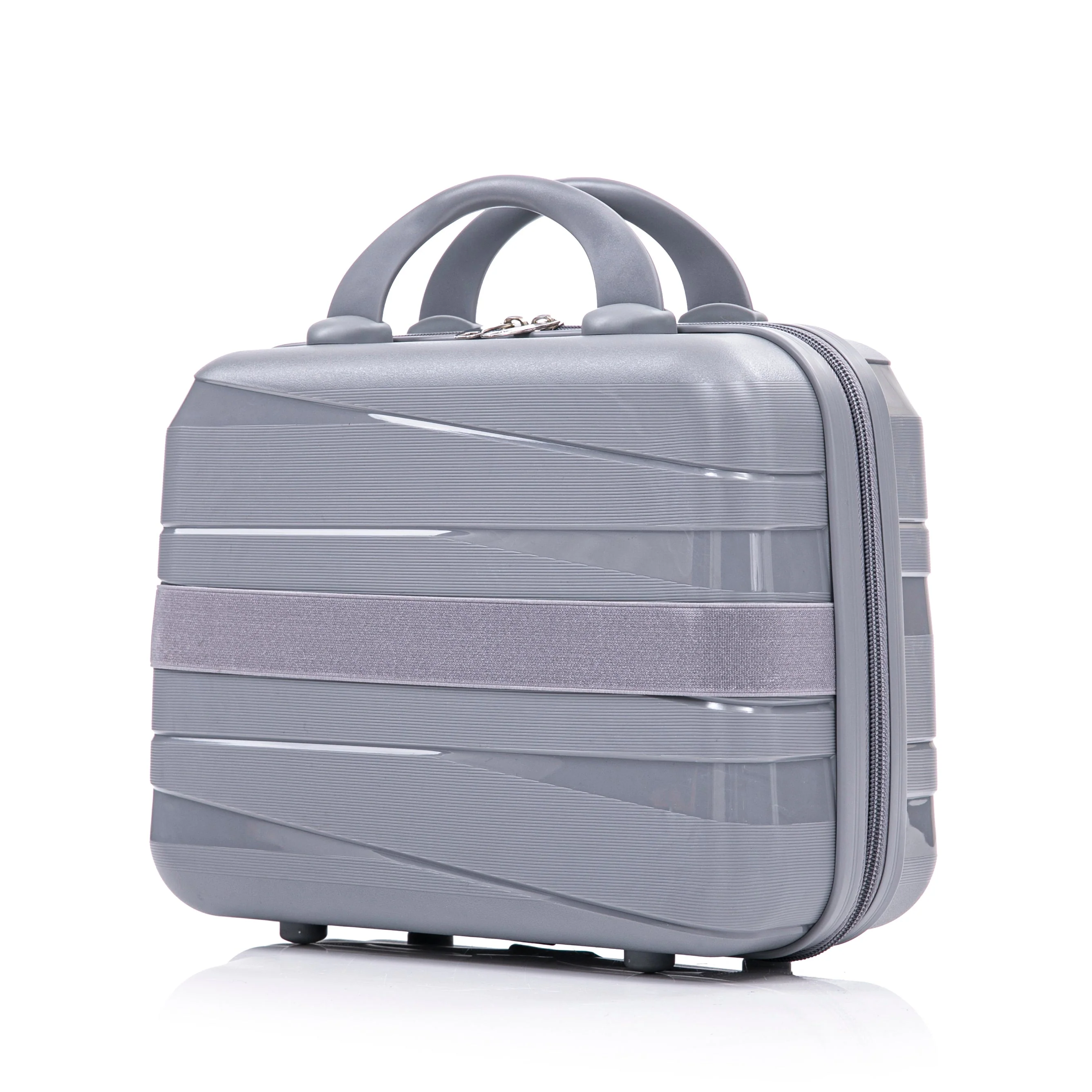 4-Piece PP Spinner Wheel Luggage Set with Cosmetic Case, Light Gray - Image 40