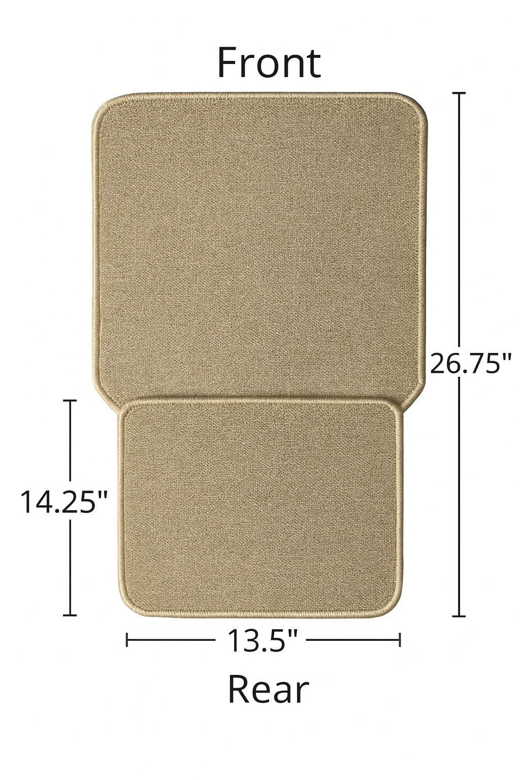 4 Piece Set of Car Floor Mats Front 26.75 x 14.25 inches, Rear 13.5 x 20 inches - Image 4