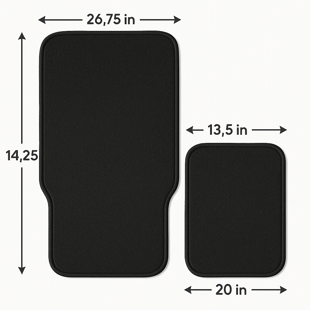 4 Piece Set of Car Floor Mats Front 26.75 x 14.25 inches, Rear 13.5 x 20 inches - Image 7