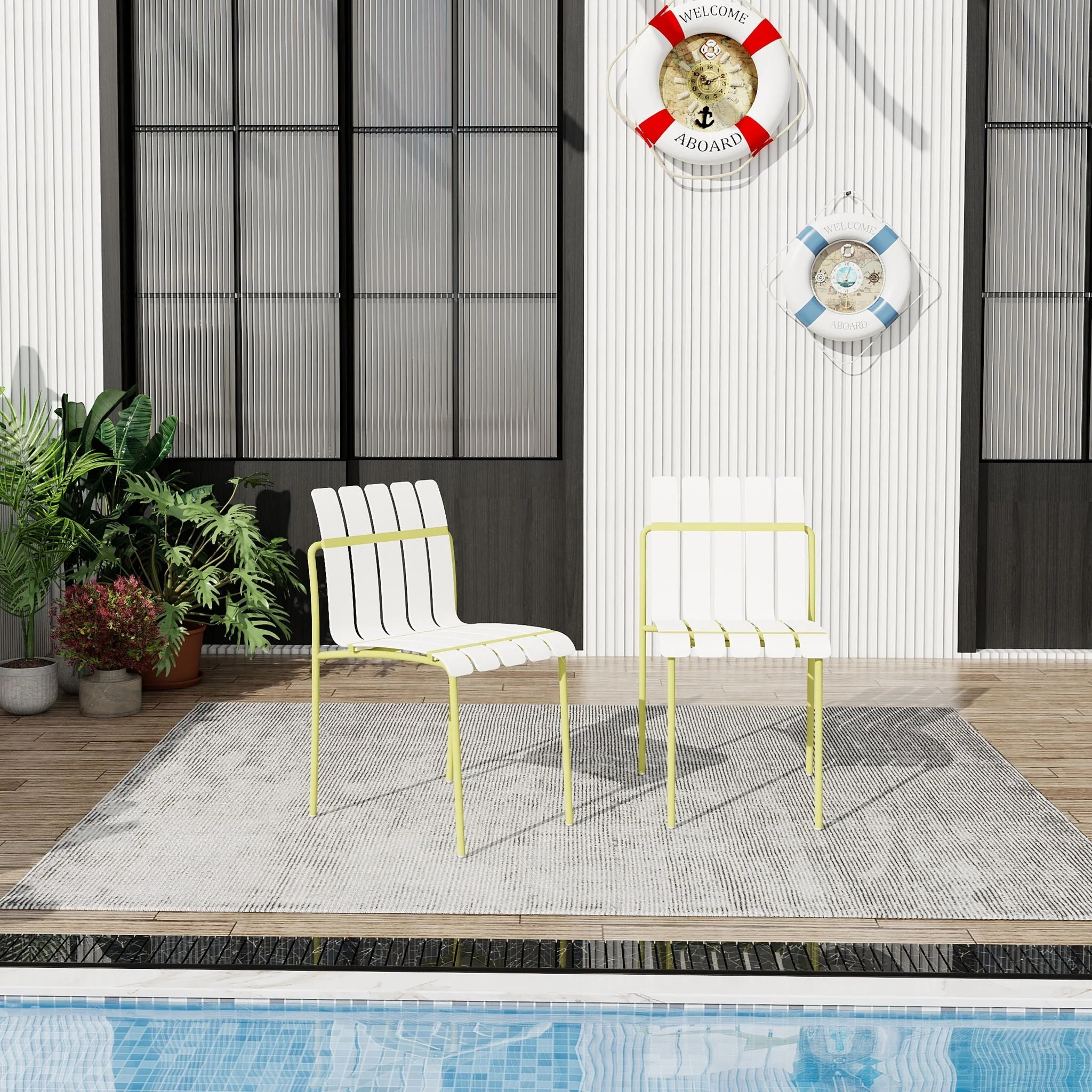 4 Piece Set Of Modern Color Block Designed Single Chairs - Image 7