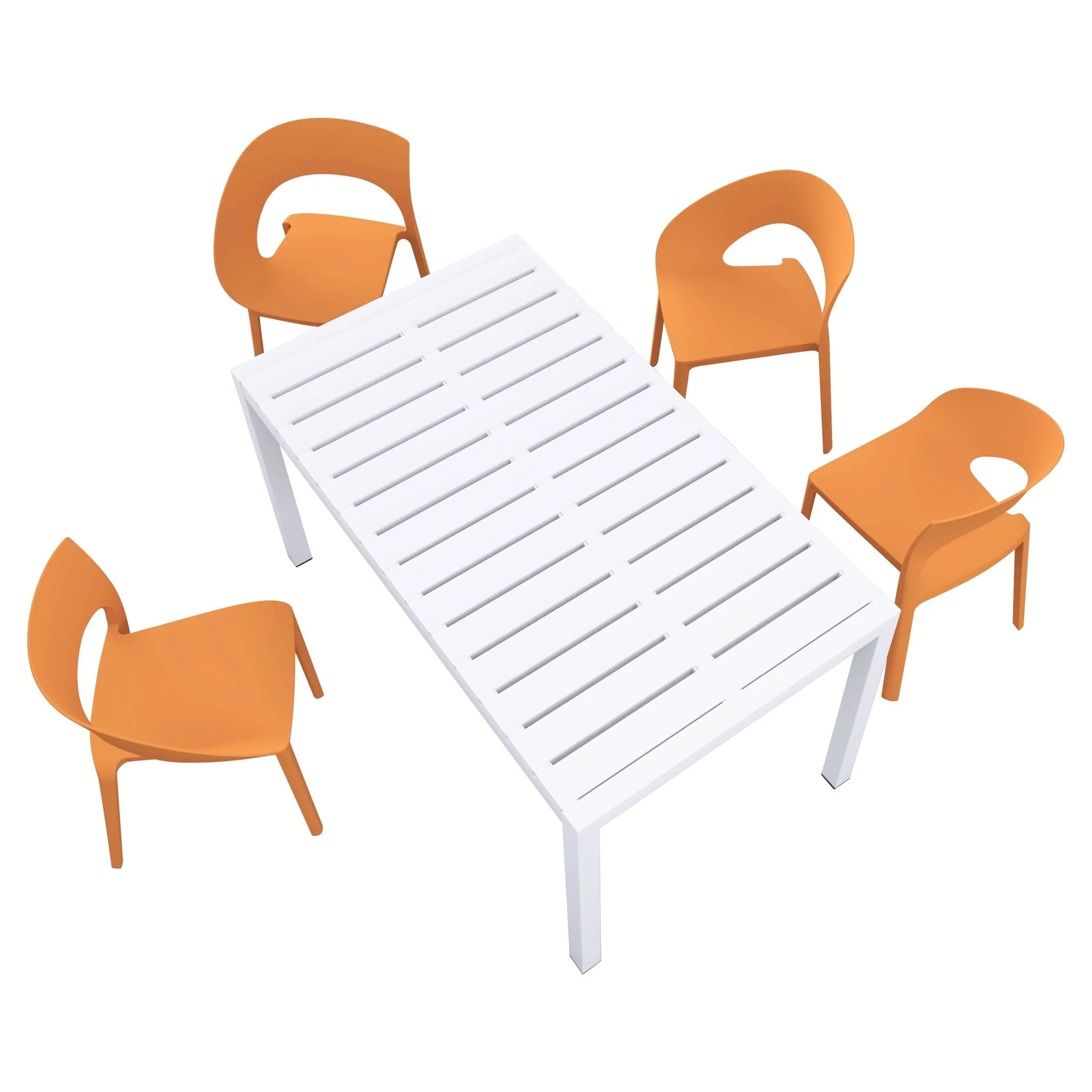 4 Piece Set Of Modern Designed Single Chairs With Long Table - Image 2