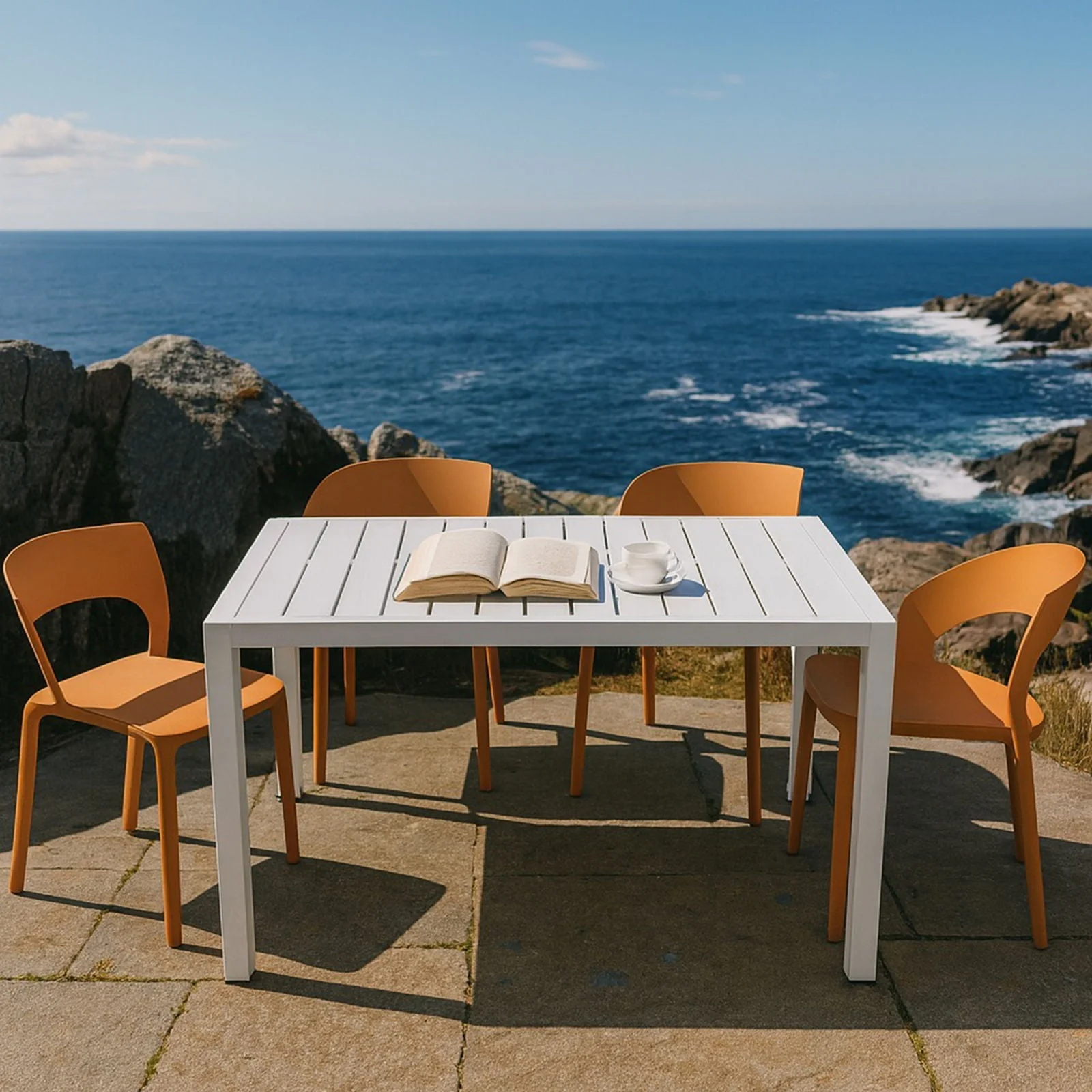 4 Piece Set Of Modern Designed Single Chairs With Long Table - Image 7