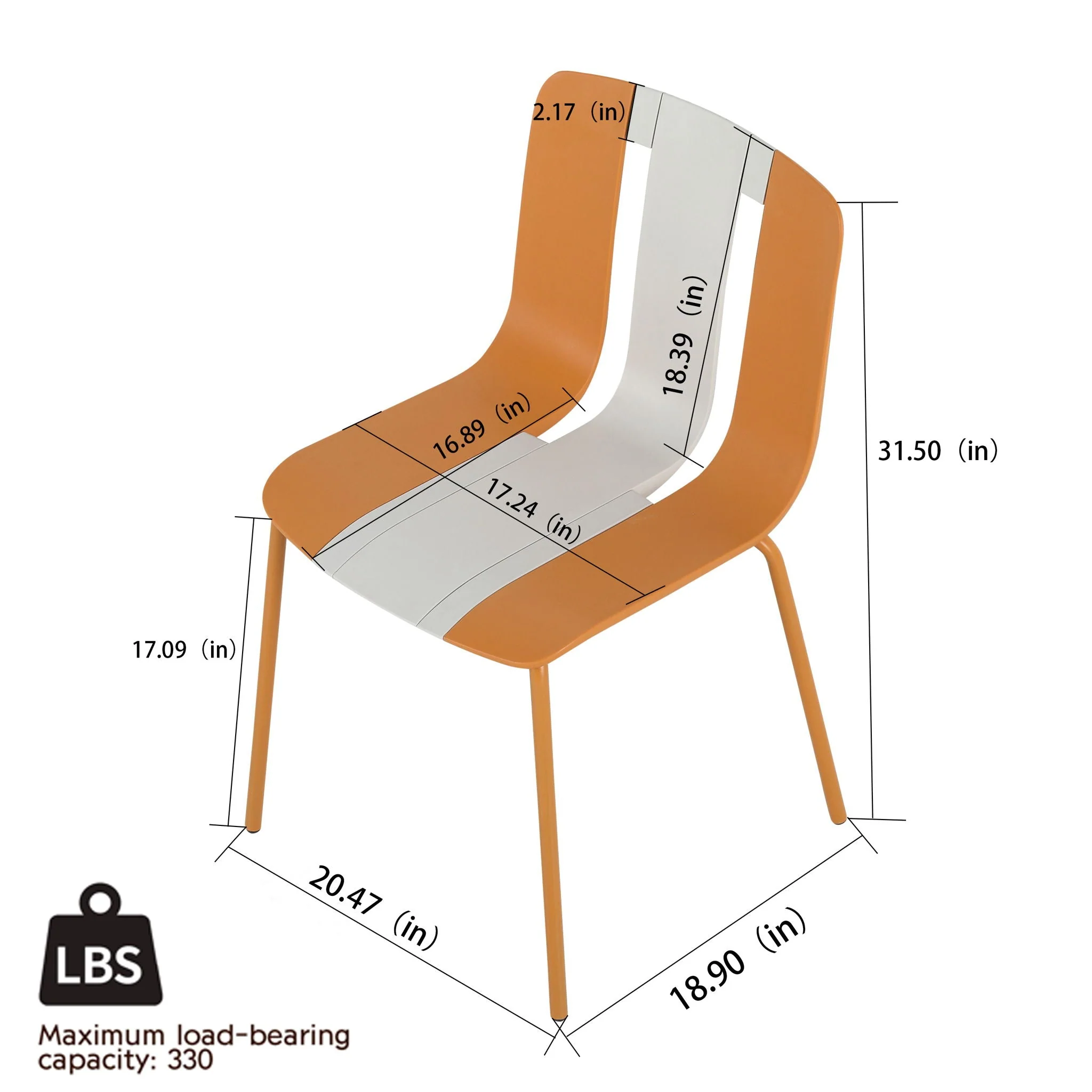 4 Piece Set Of Modern Striped Single Chairs With Folding Square Table - Image 3