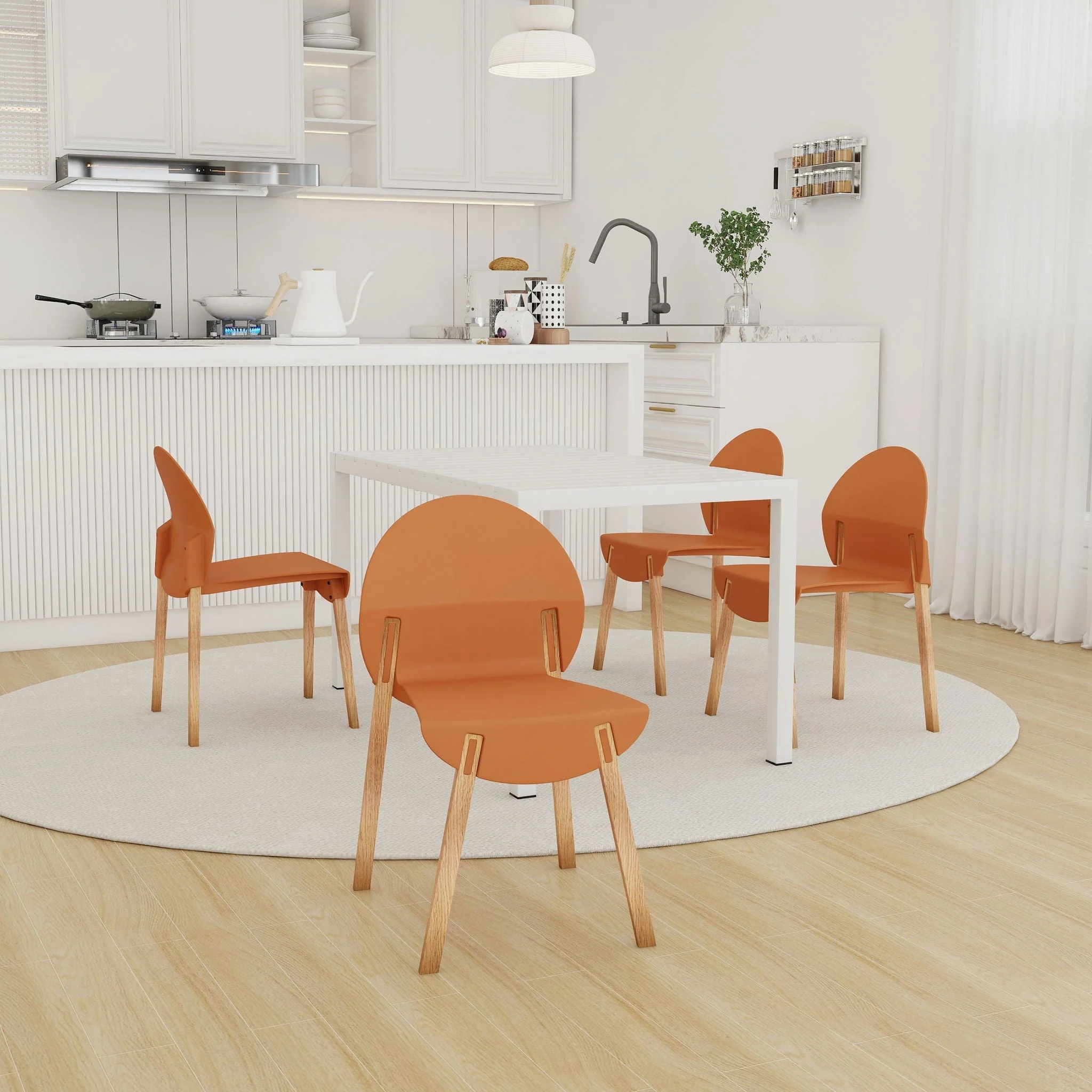 4 Piece Set Of Single Chairs With Long Table - Image 10