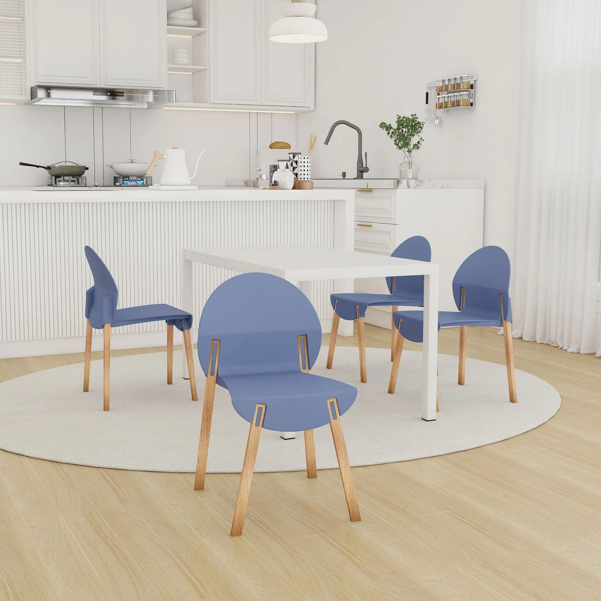4 Piece Set Of Single Chairs With Long Table - Image 11