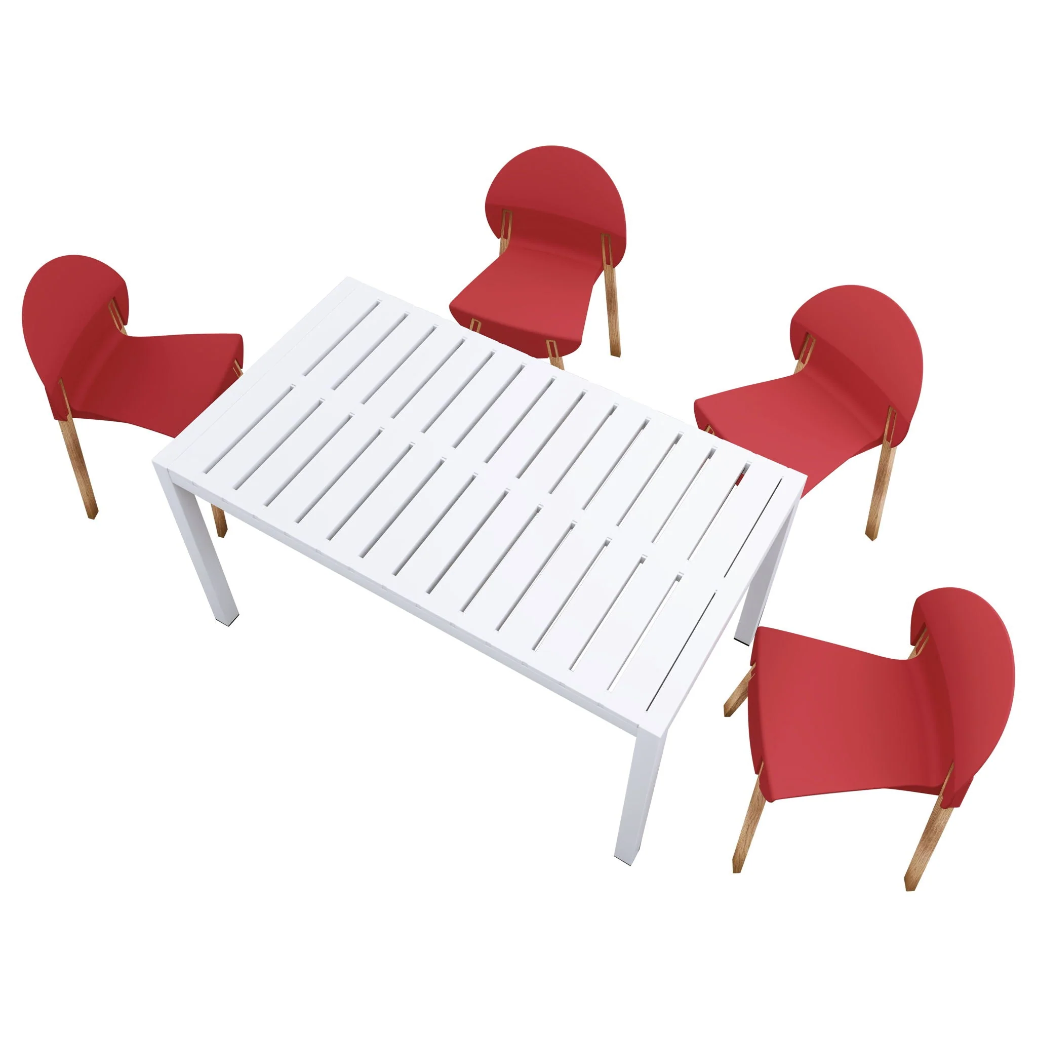 4 Piece Set Of Single Chairs With Long Table - Image 2