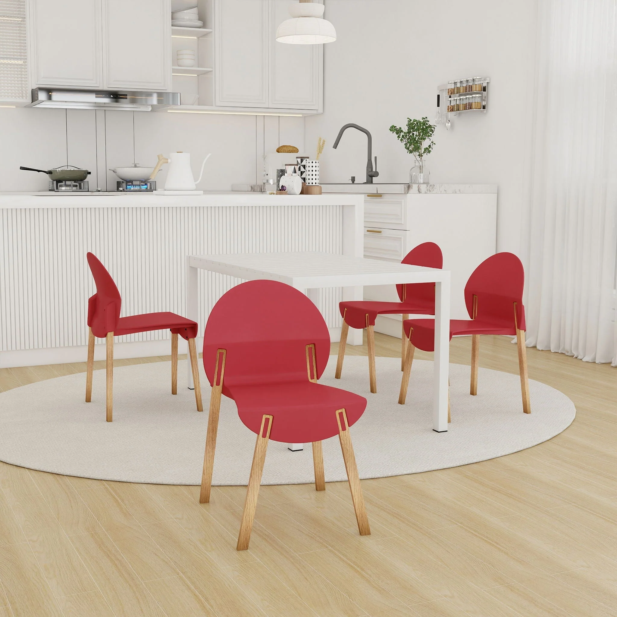 4 Piece Set Of Single Chairs With Long Table - Image 5