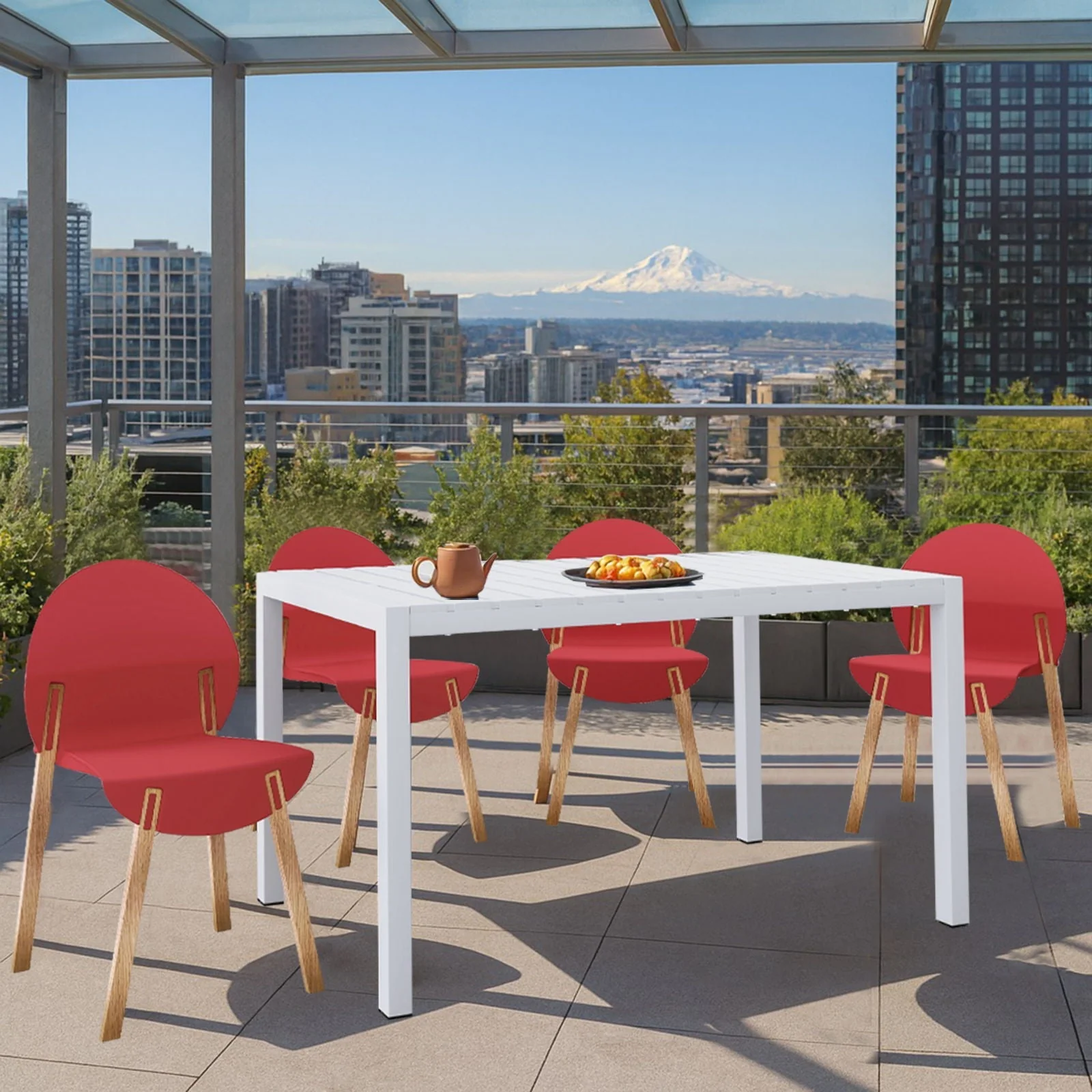 4 Piece Set Of Single Chairs With Long Table - Image 6