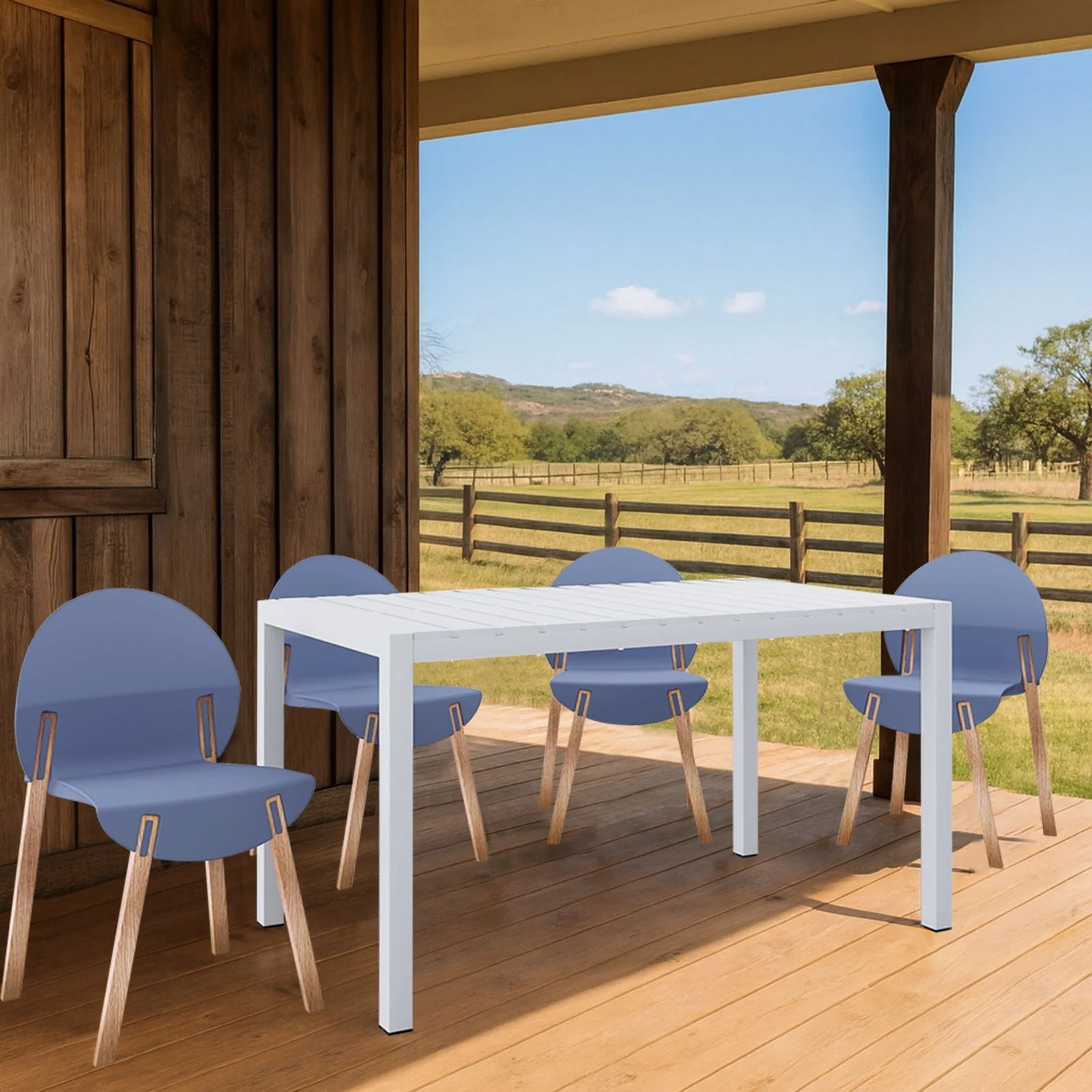 4 Piece Set Of Single Chairs With Long Table - Image 8