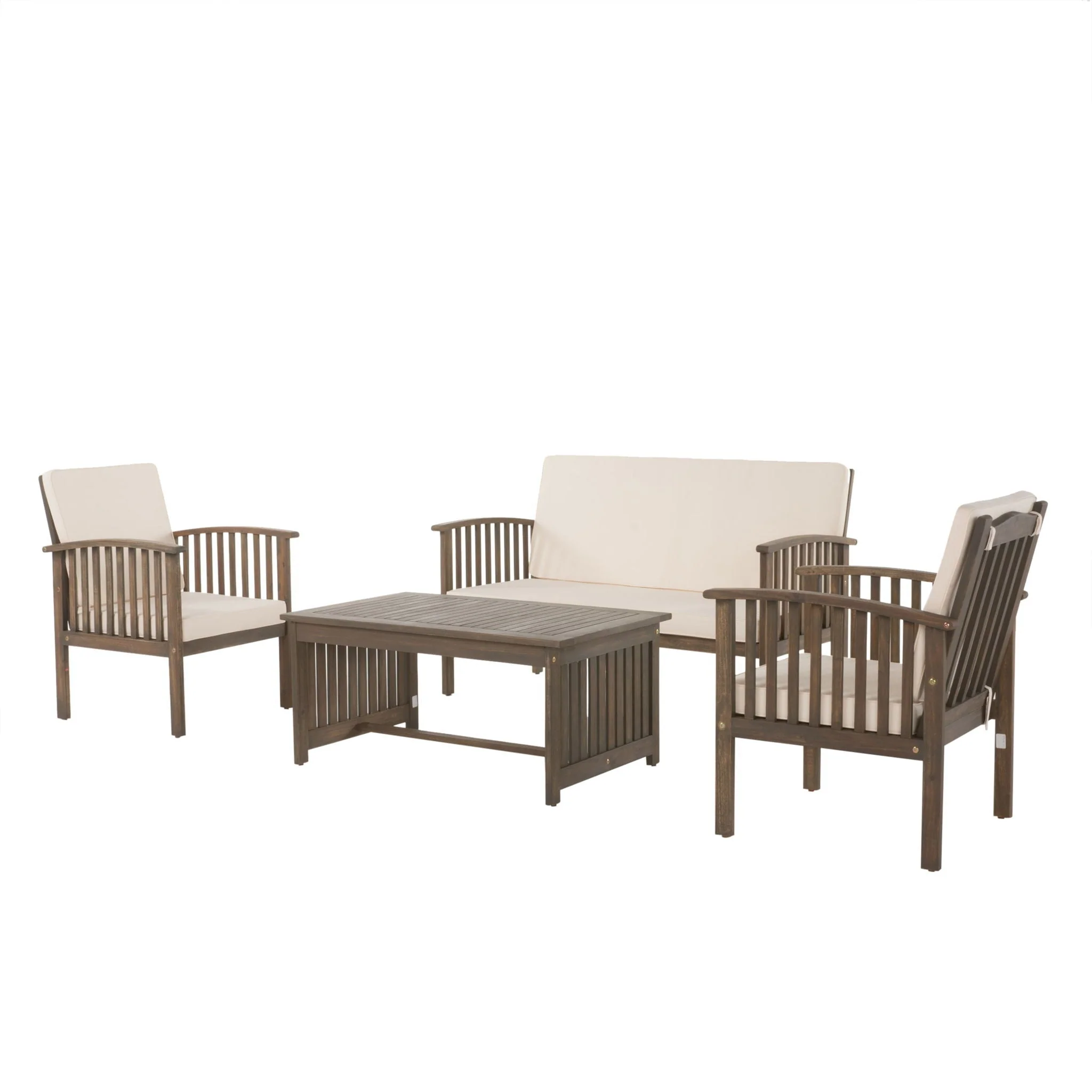 4 Piece Set Outdoor Chat Set With Water Resistant Cushions - Image 2