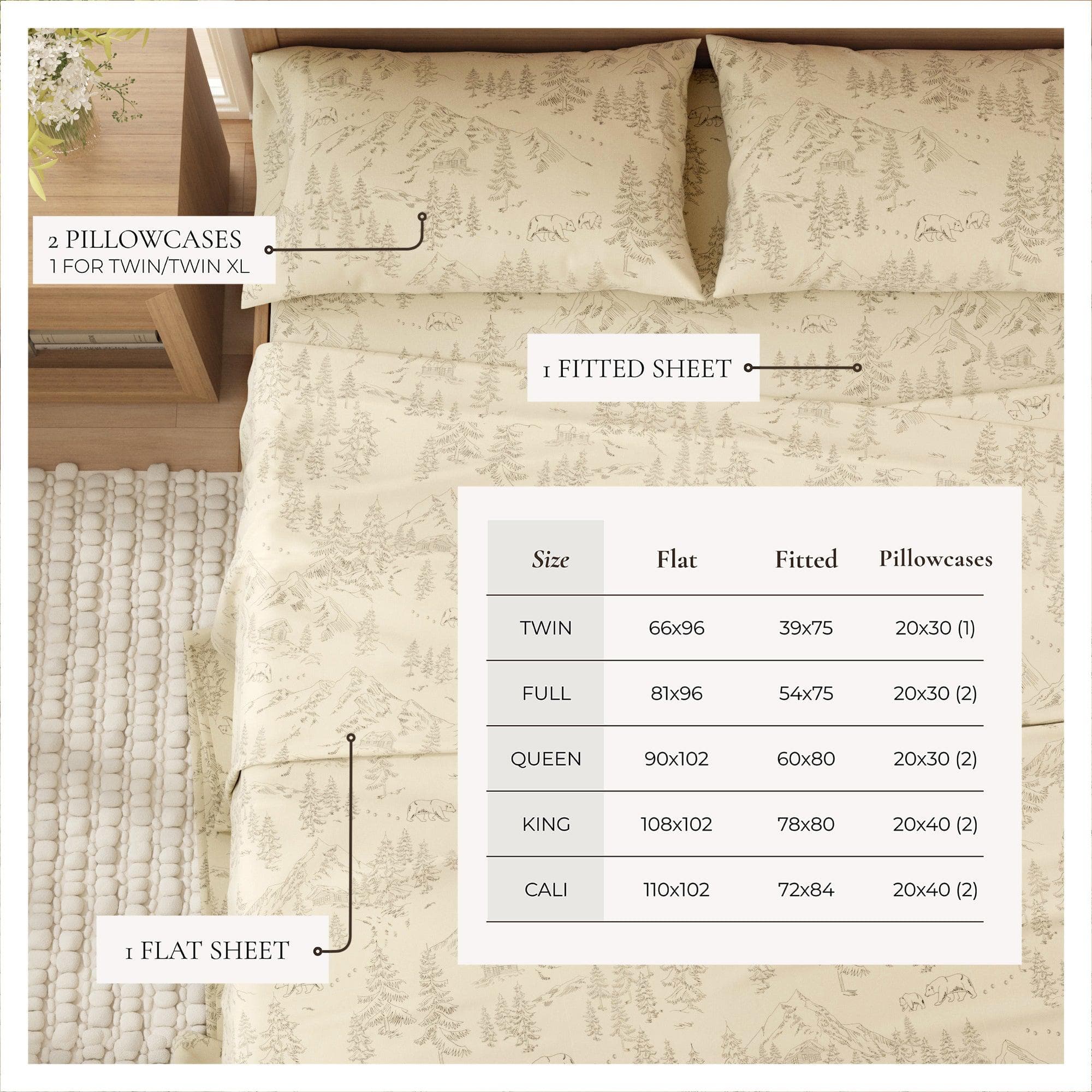 4-Piece Turkish Cotton Flannel Sheet Set - Stratton Collection - Image 10