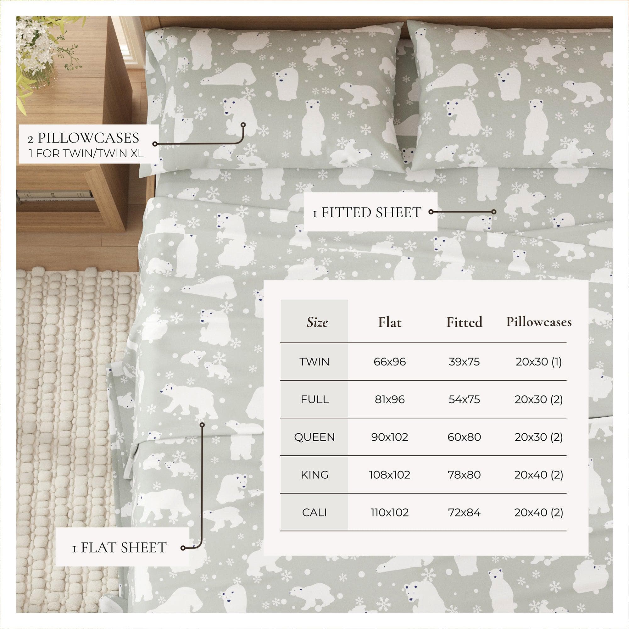 4-Piece Turkish Cotton Flannel Sheet Set - Stratton Collection - Image 22