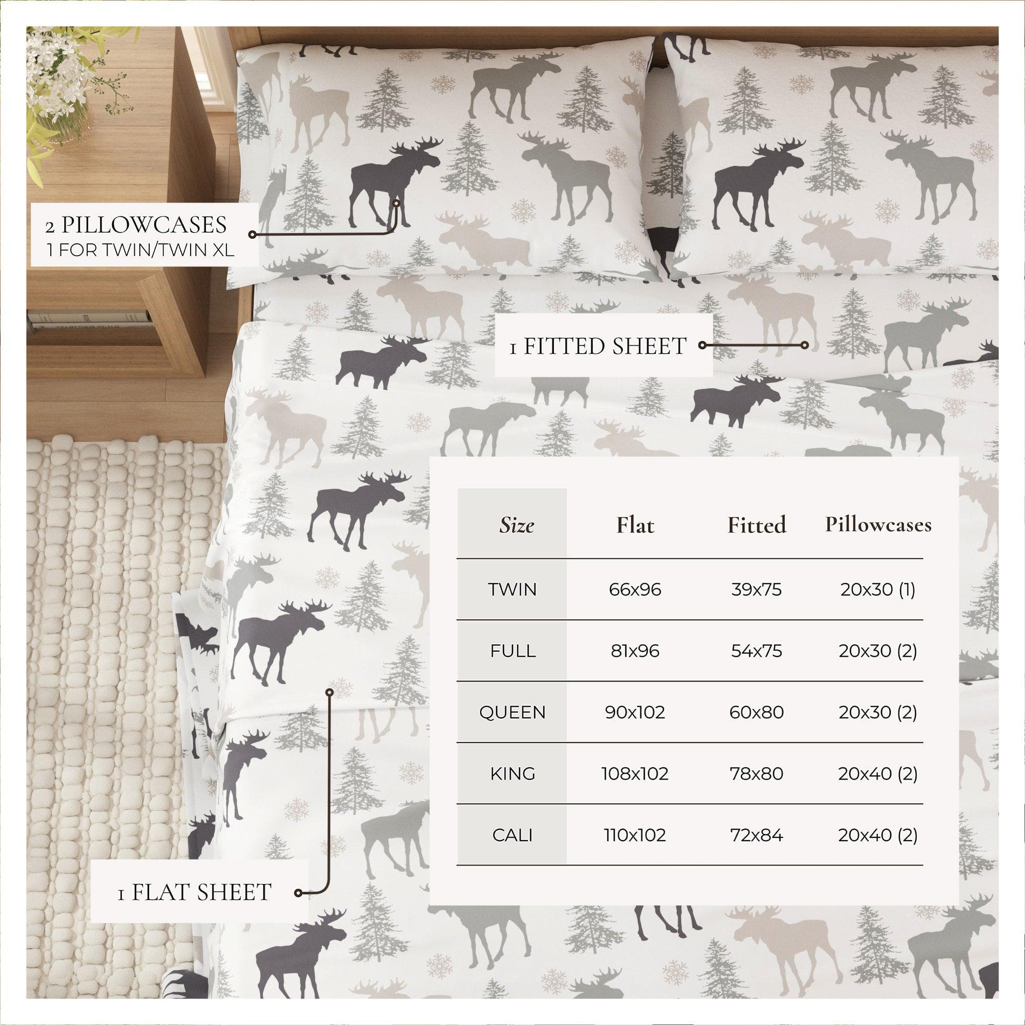 4-Piece Turkish Cotton Flannel Sheet Set - Stratton Collection - Image 28
