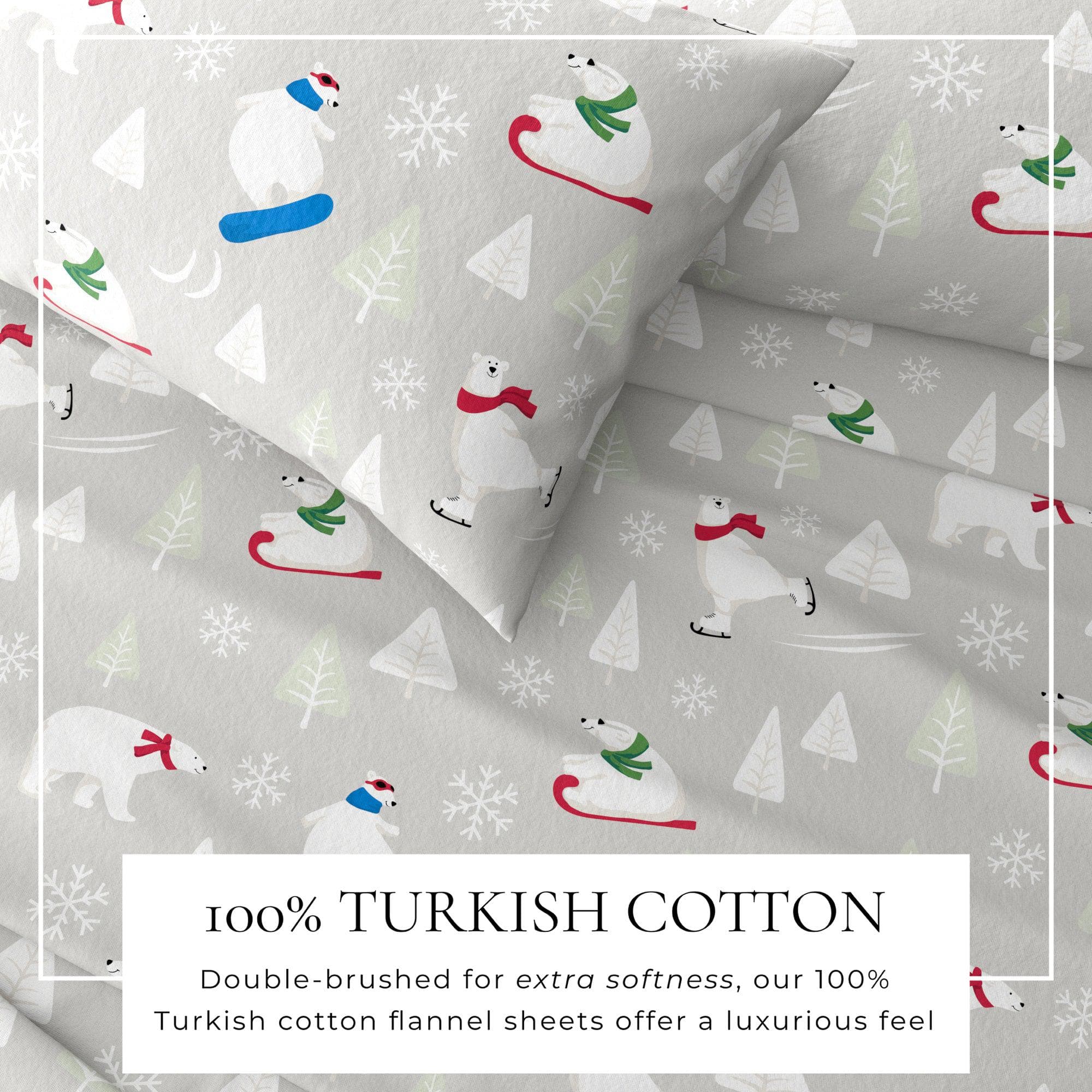 4-Piece Turkish Cotton Flannel Sheet Set - Stratton Collection - Image 39