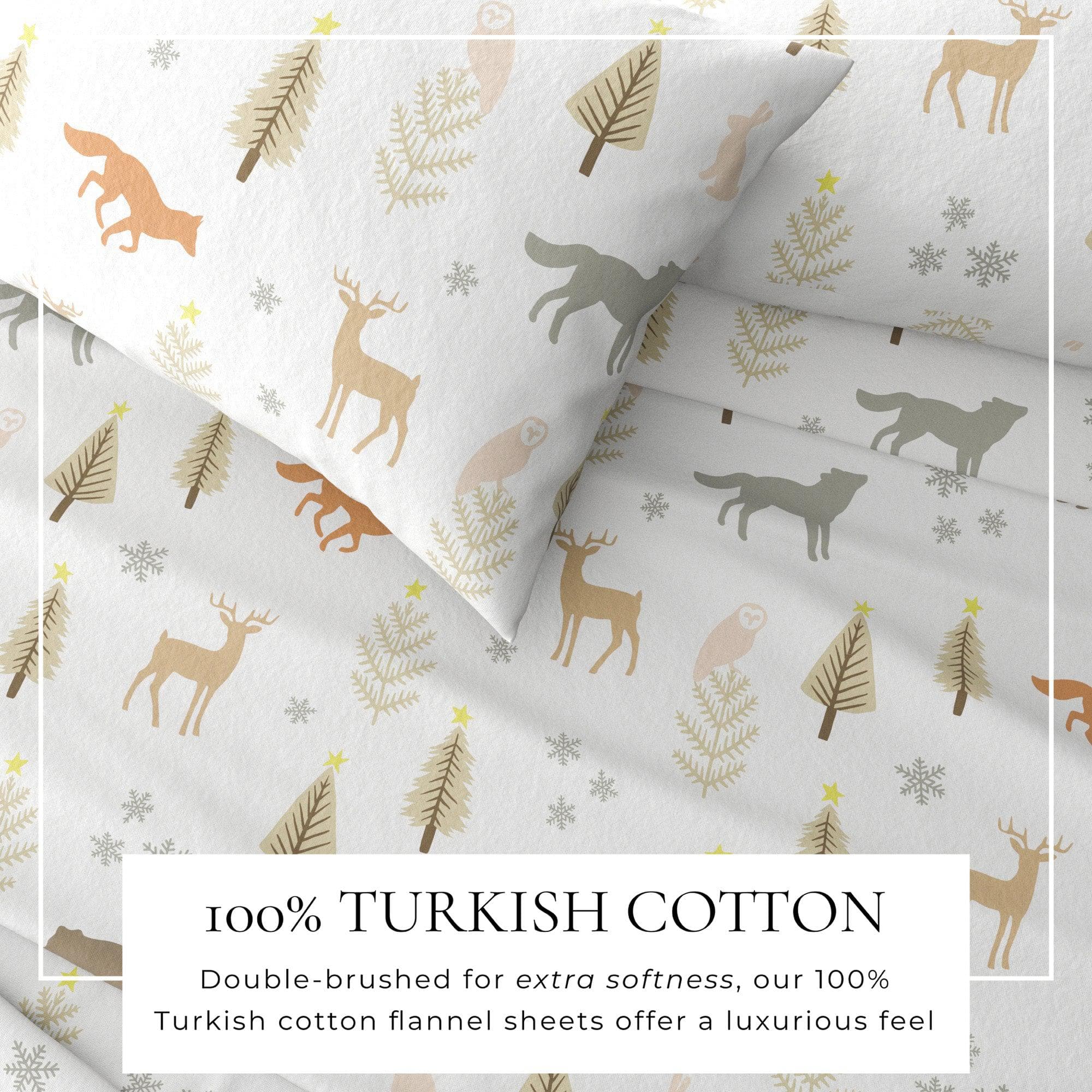 4-Piece Turkish Cotton Flannel Sheet Set - Stratton Collection - Image 45